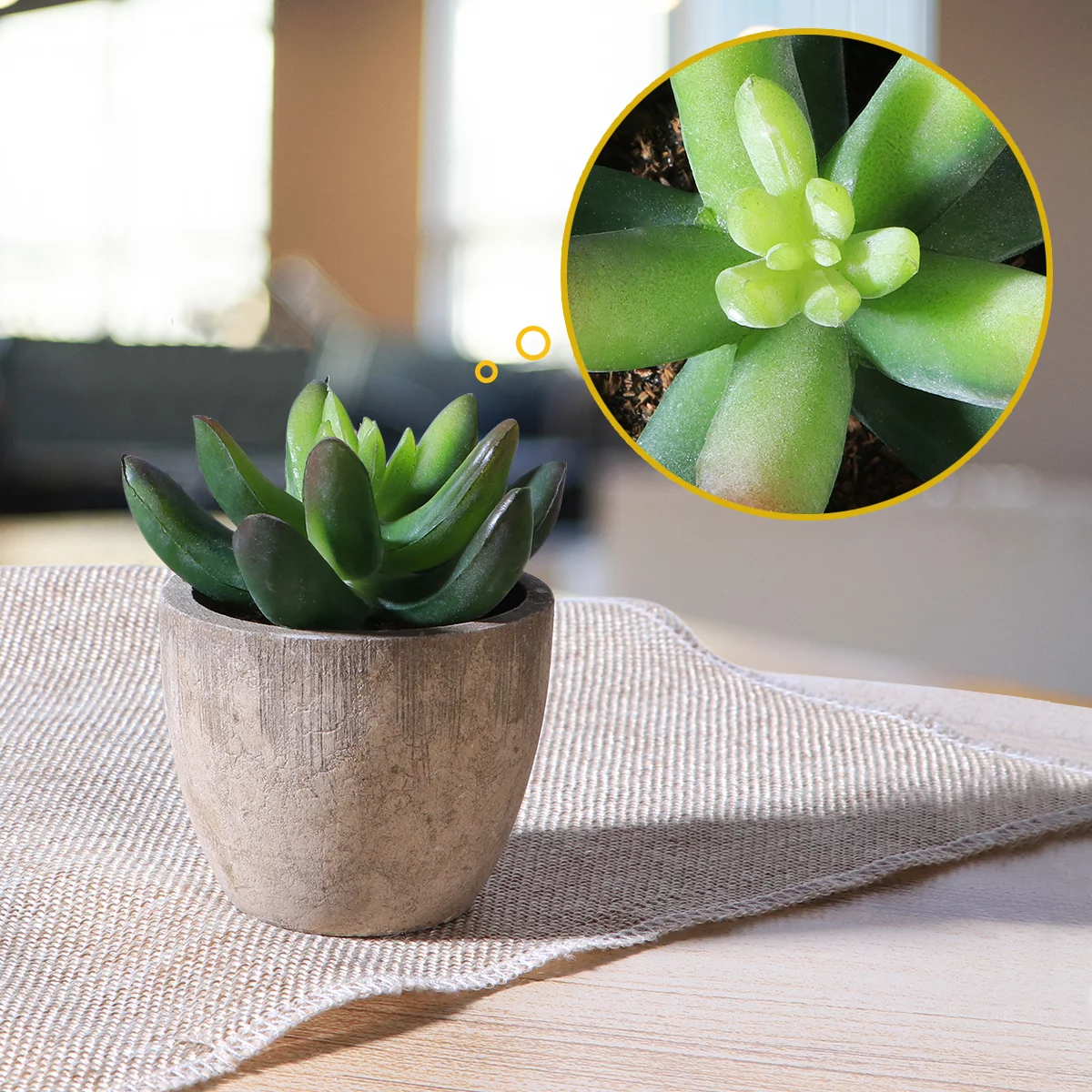 OUNONA 3pcs Decorative Faux Succulent Artificial Succulent Fake Simulation Plants with Pots
