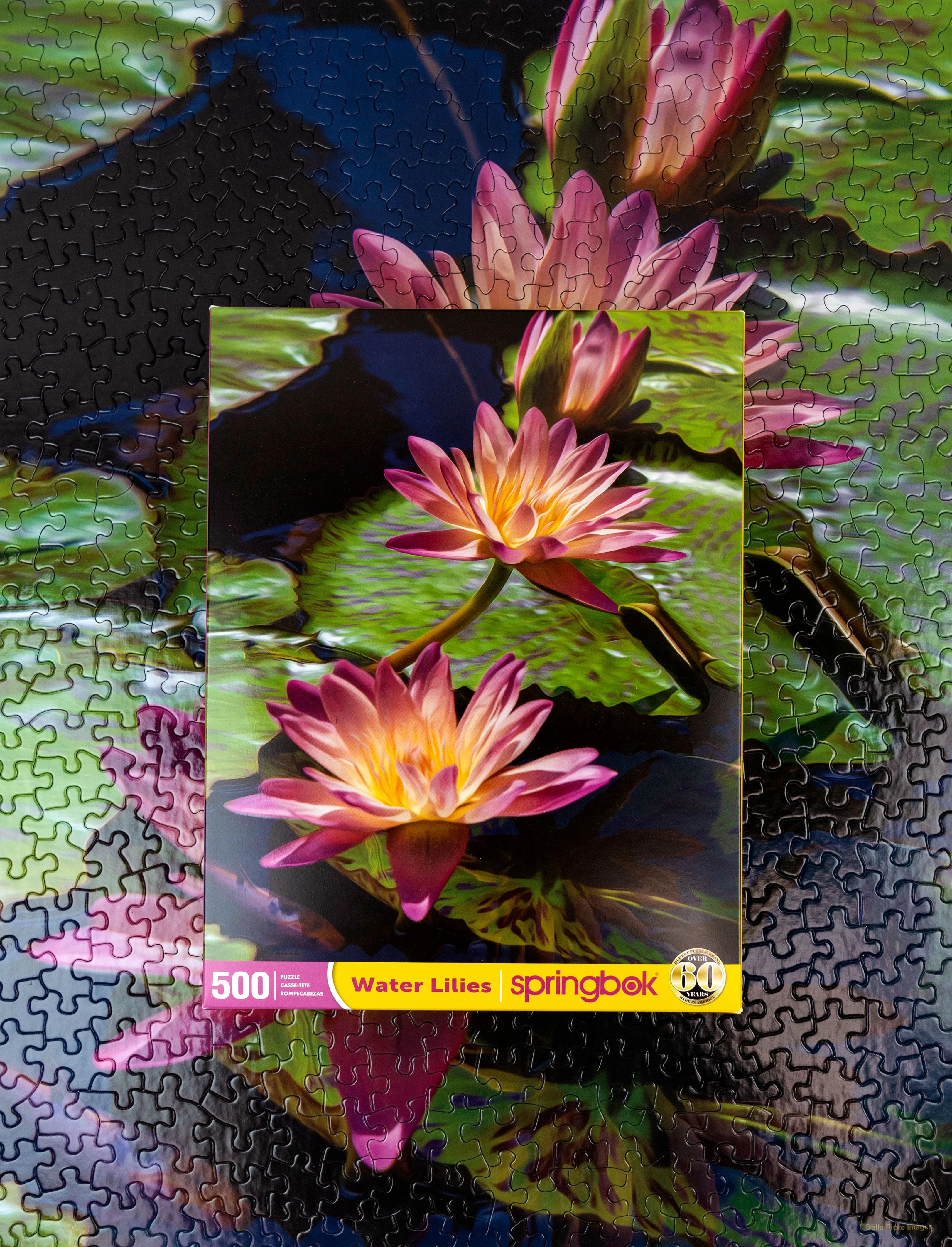 Springbok's Water Lilies 500 Piece Jigsaw Puzzle - Made in USA - Unique Cut Pieces