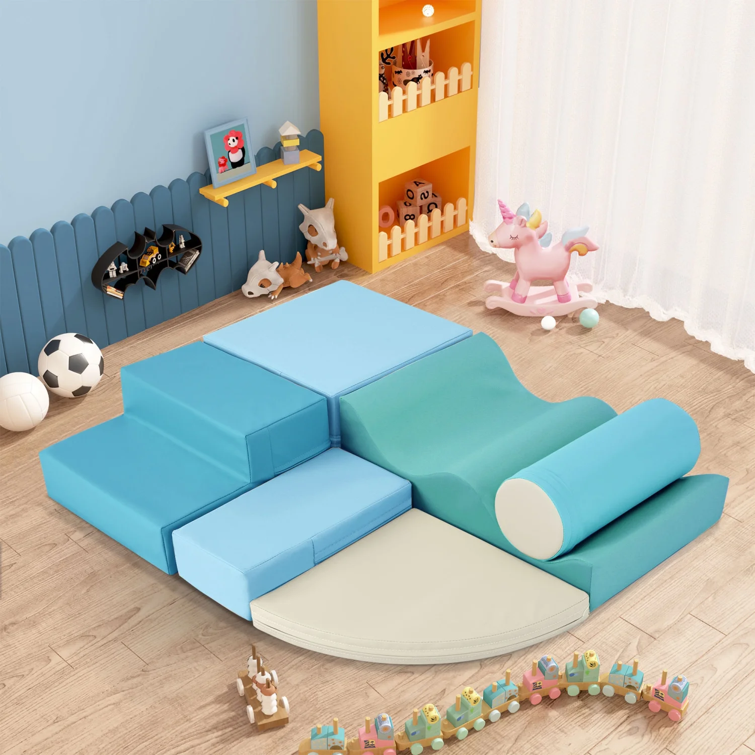 Soft Climbing and Crawling Foam Playset 6 in 1 - Indoor Kids Playground Equipment for Safe and Active Fun  Soft Play Structure for Kids‘ Crawling and Climbing Adventures