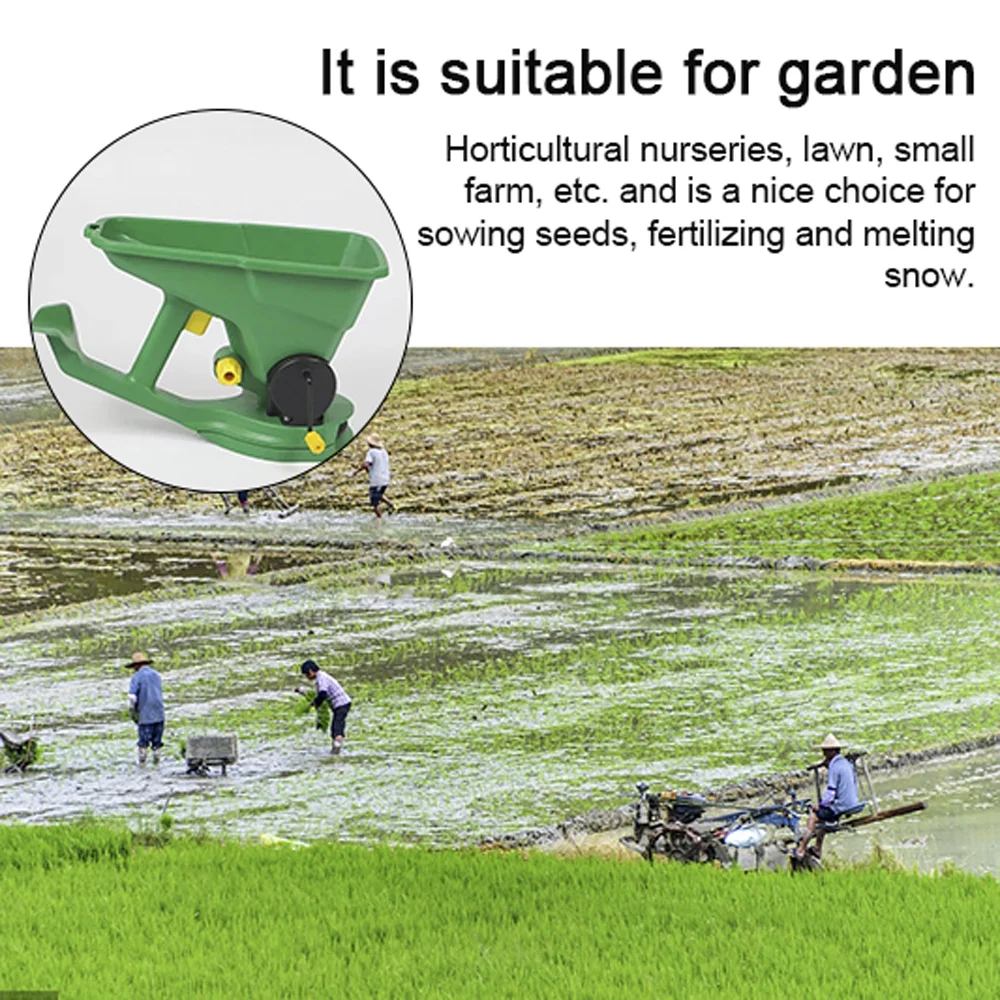 Docooler Gardening Handheld Seed Spreader Portable Manual Seeder 1.5L Capacity  with 5 Gears Adjustable for Sowing Fertilizing Melting Snow for Garden Lawn Small Farm