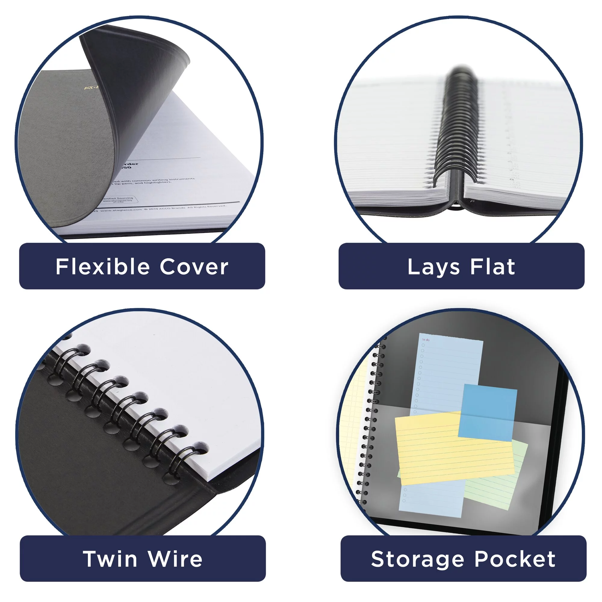 AT-A-GLANCE QuickNotes 2024 Monthly Planner Black Medium 7 x 8 34 - Monthly