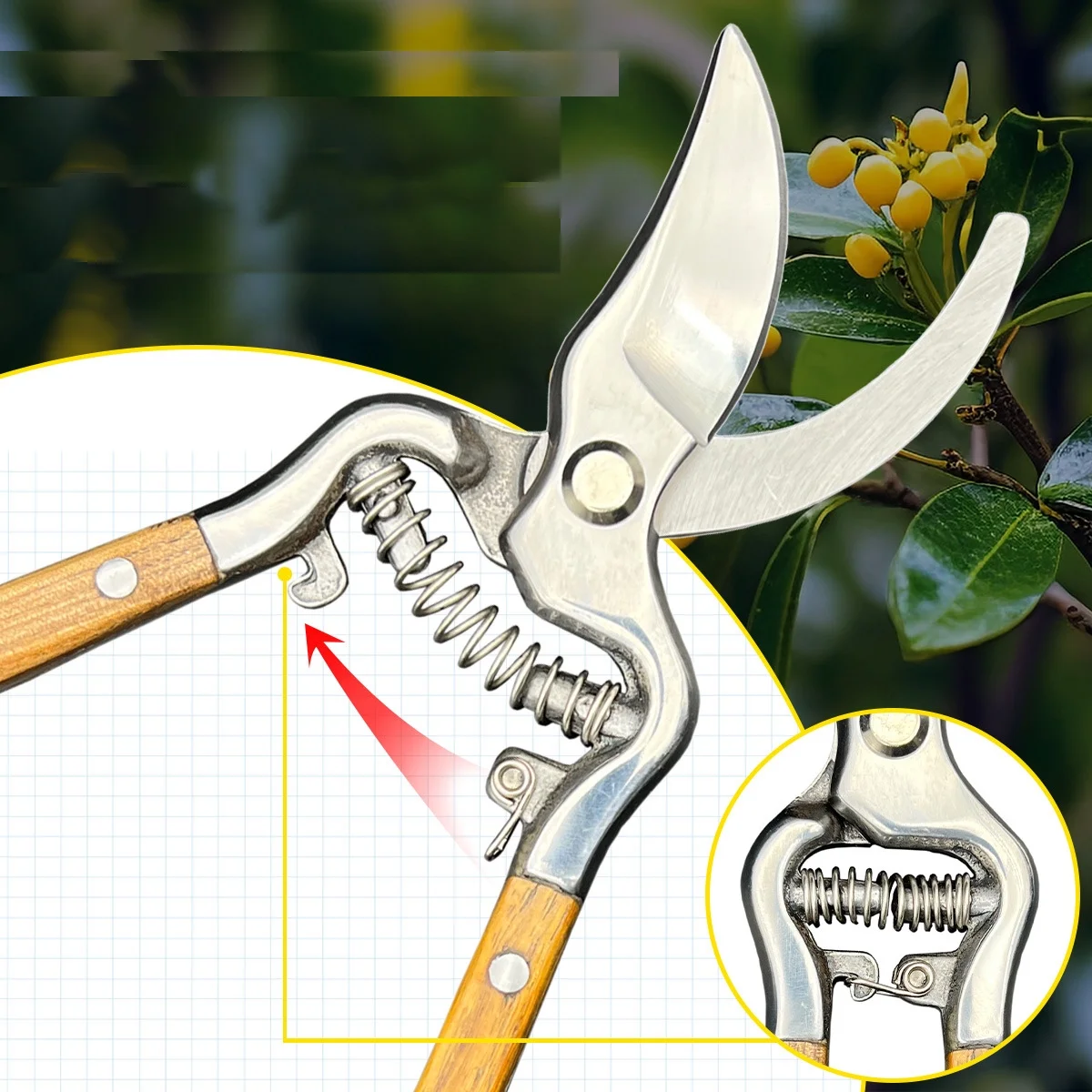 1pc Professional Premium Titanium Bypass Pruning Shears, Hand Pruners, Garden Clippers.