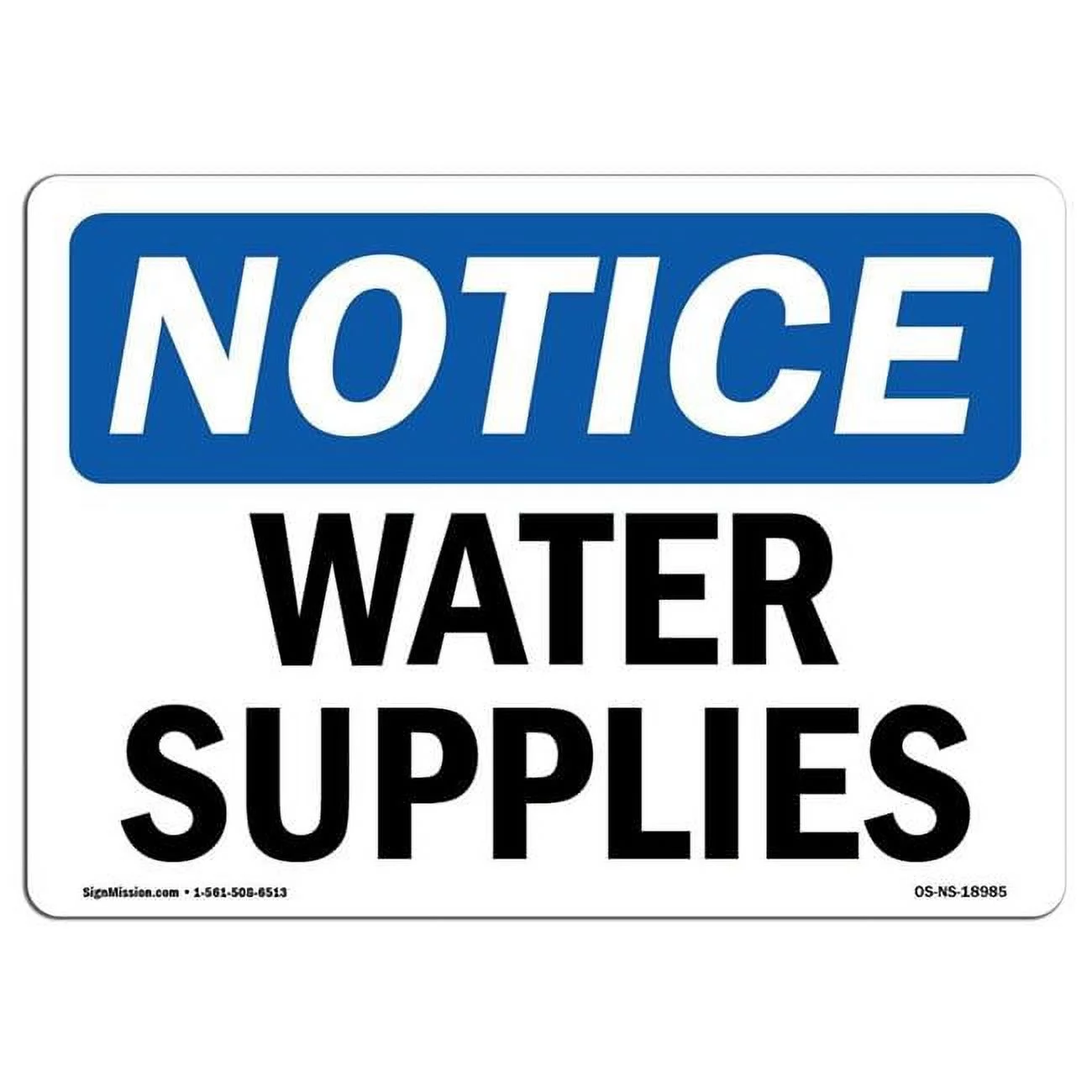 10 x 14 in. OSHA Notice Sign - Water Supplies