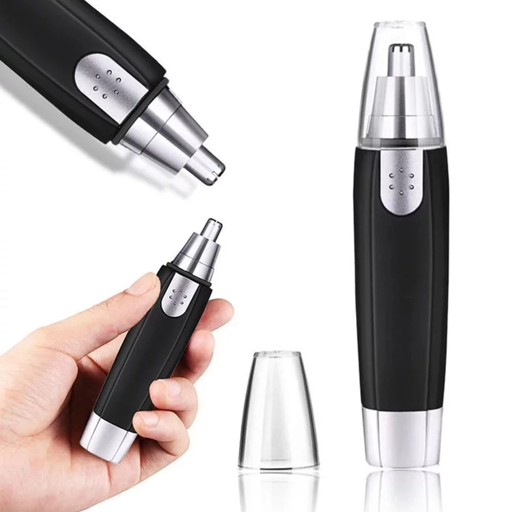 1PC Electric Nose Hair Trimmer, Professional Painless Nose And Ear Hair Trimmer For Women Men Waterproof Stainless Steel Head Dual Edge Blades Nose Hair Remover Mute Efficient Easy Cleansing