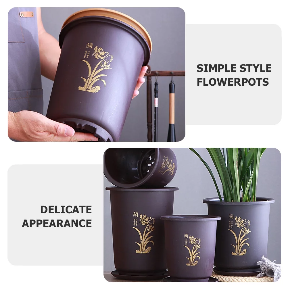 Guichaokj 3 sets of Orchid Planting Pot Nursery Planter Pot Household Flower Pots Plant Pots