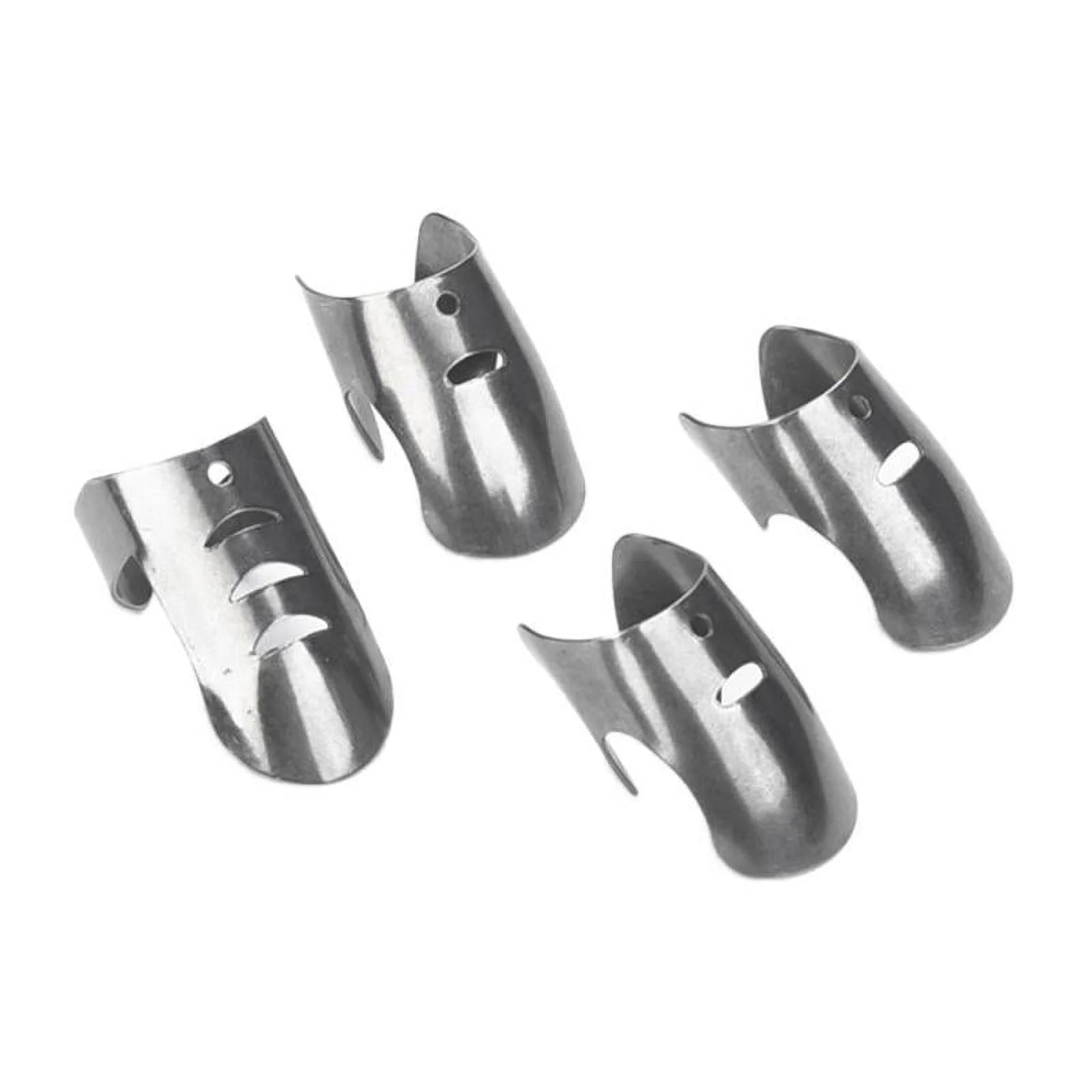4 Pcs Finger Tips Anti-Slip and Reusable Stainless Steel Fingertip Protector Guard Finger Cover for Kitchen Cooking Chopping