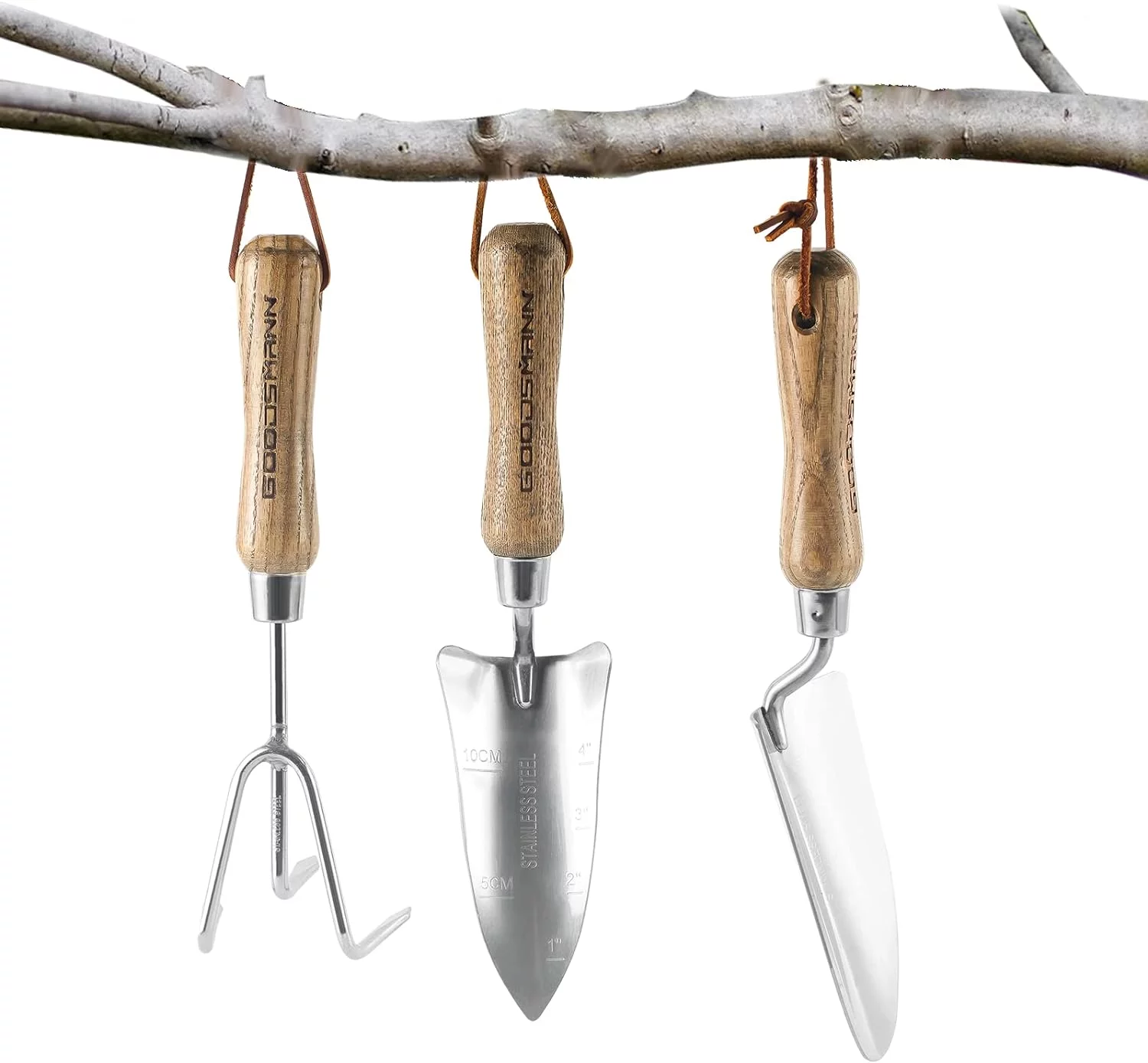 Garden Tools Set, 3 Piece Stainless Steel Gardening Kit, Hand Trowel, Marker Measurements Transplanter And Cultivator Garden Hand Shovel For Digging Weeding Planting Turning Soil