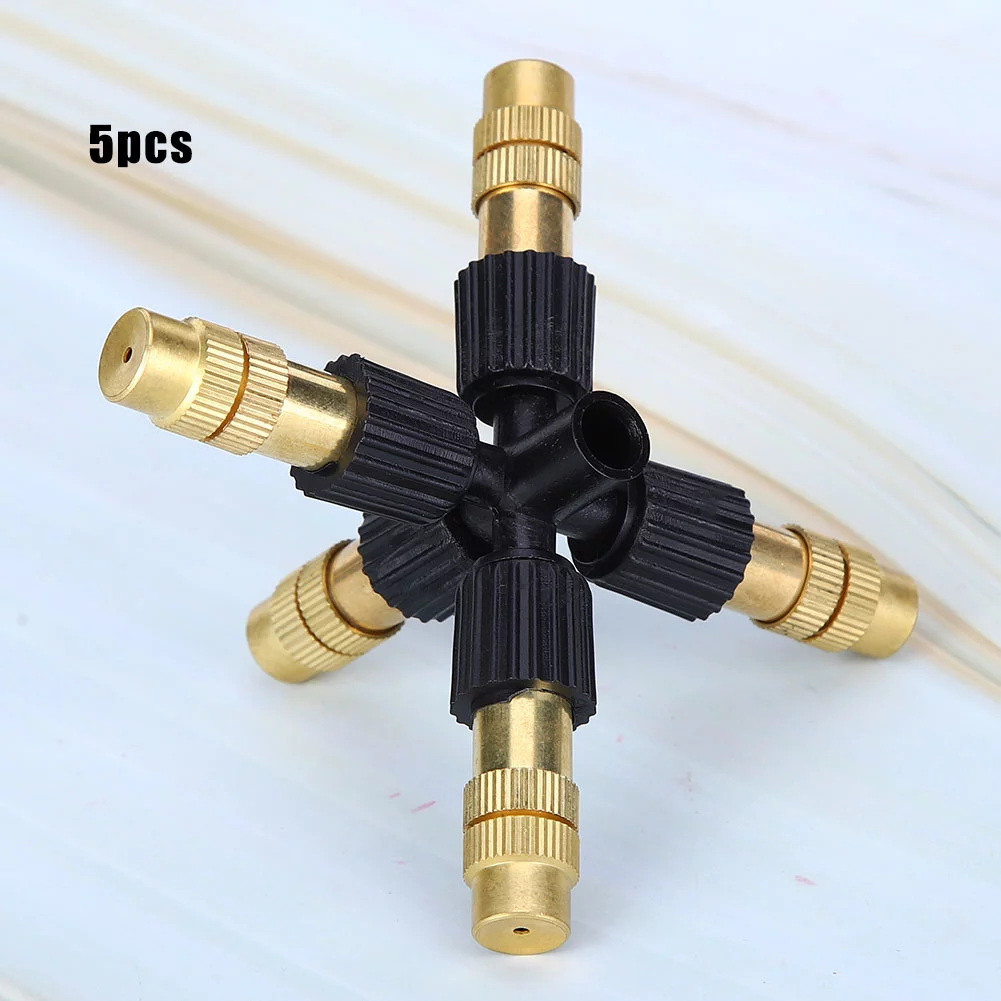 Verdant Touch Irrigation Tool Copper Misting Sprayer Nozzle, 5Pcs G1/2 DN15 Adjustable Garden Irrigation Watering Sprinkler