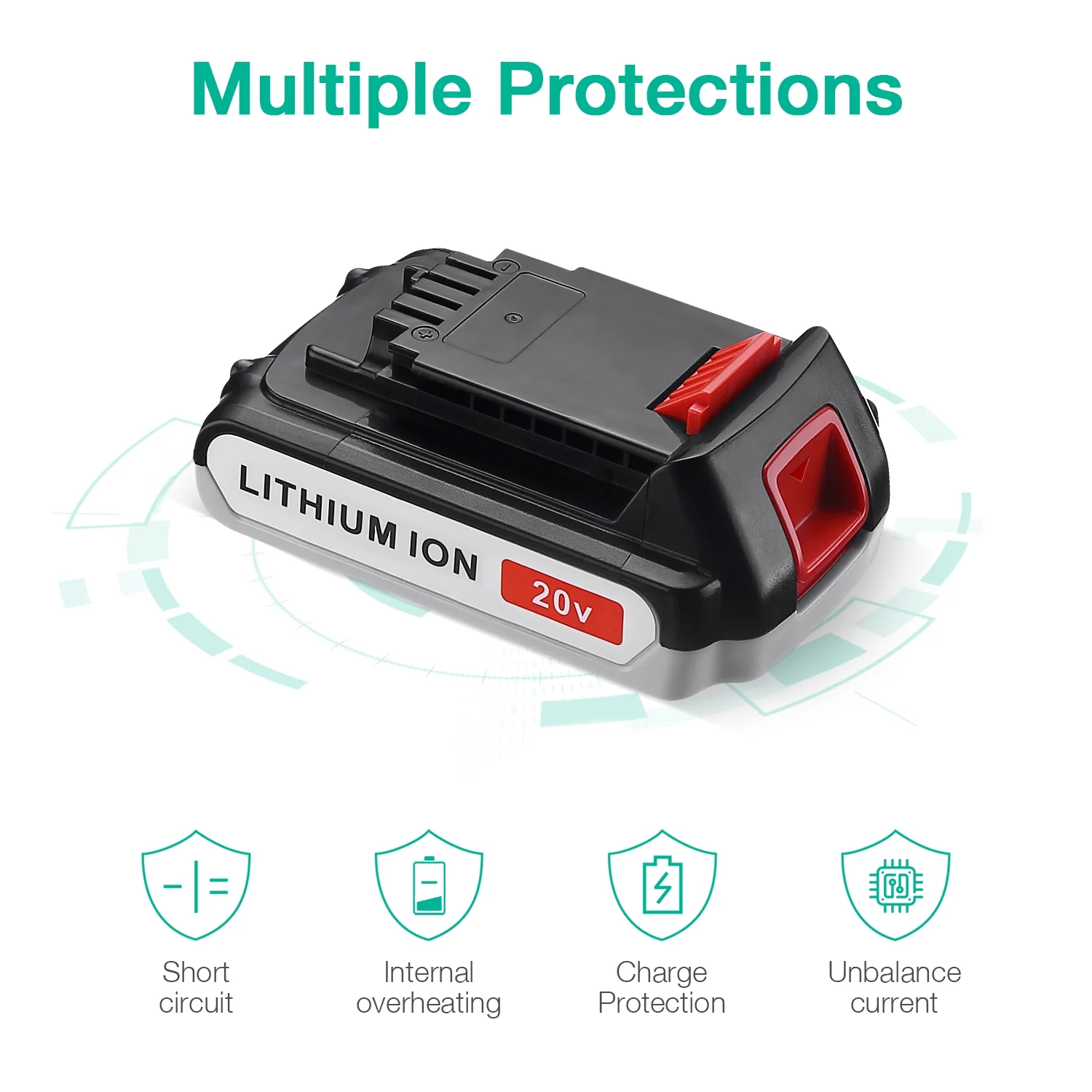 1 Pack For Black & Decker 20V Lithium MAX Battery 20Volt Li-Ion LBXR20 LBXR2020