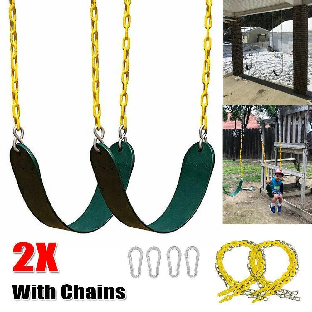 2Pack Green Swing Seats Accessories Replacement for Kids Outdoor Play Playground