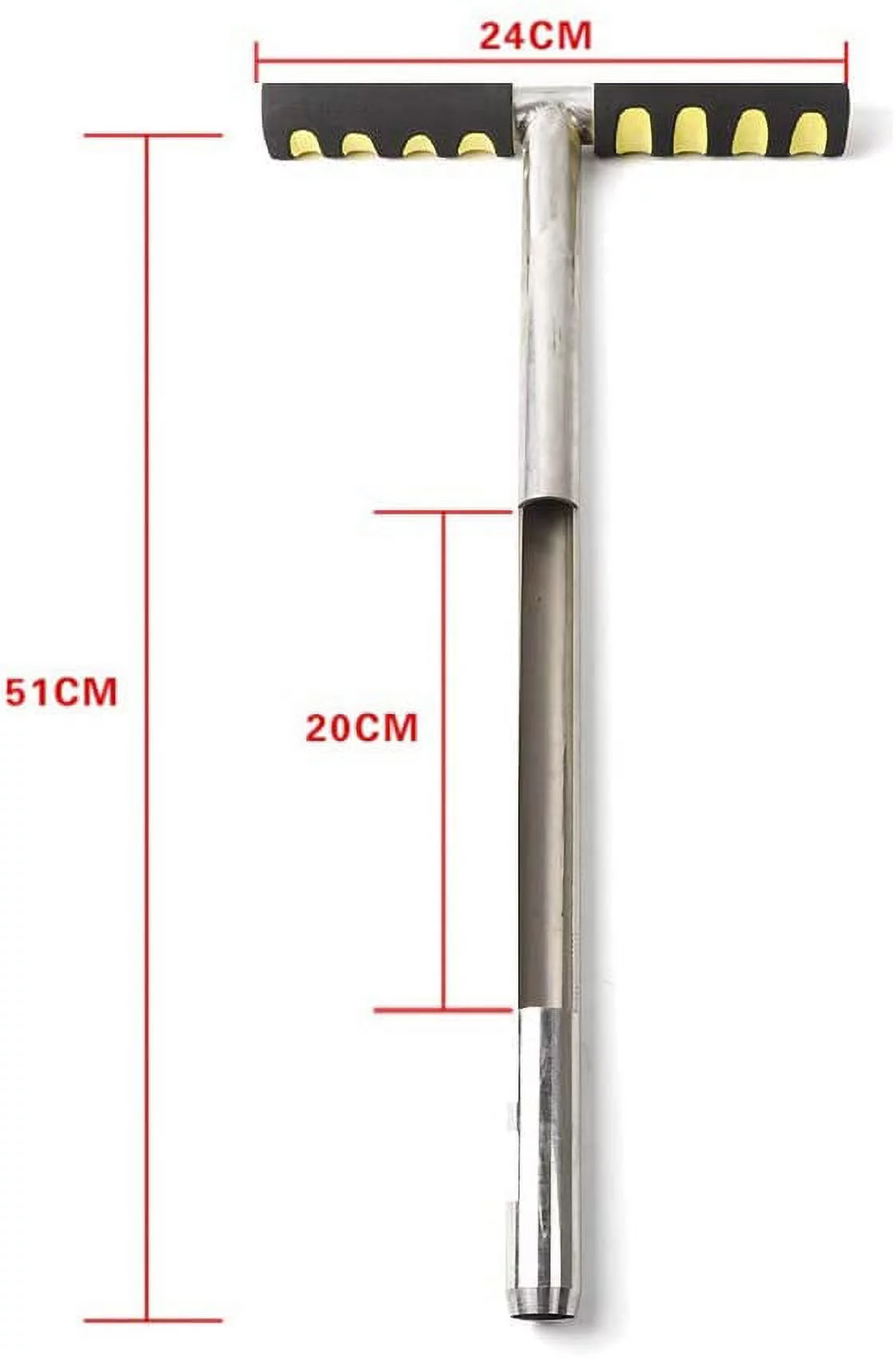 Fetcoi, Soil Sampler T-Style Handle Soil Test with Probe Tubular 304 Stainless Steel