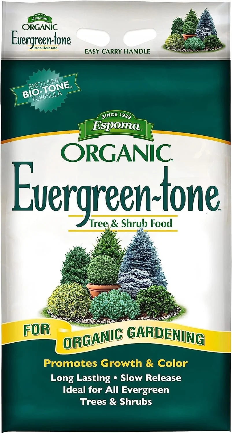 Espoma Organic Evergreen-Tone 4-3-4 Natural & Organic Fertilizer and Plant Food for Evergreen Trees & Shrubs. 18 lb. Bag. Use for Planting & Feeding to Promote Optimum Growth