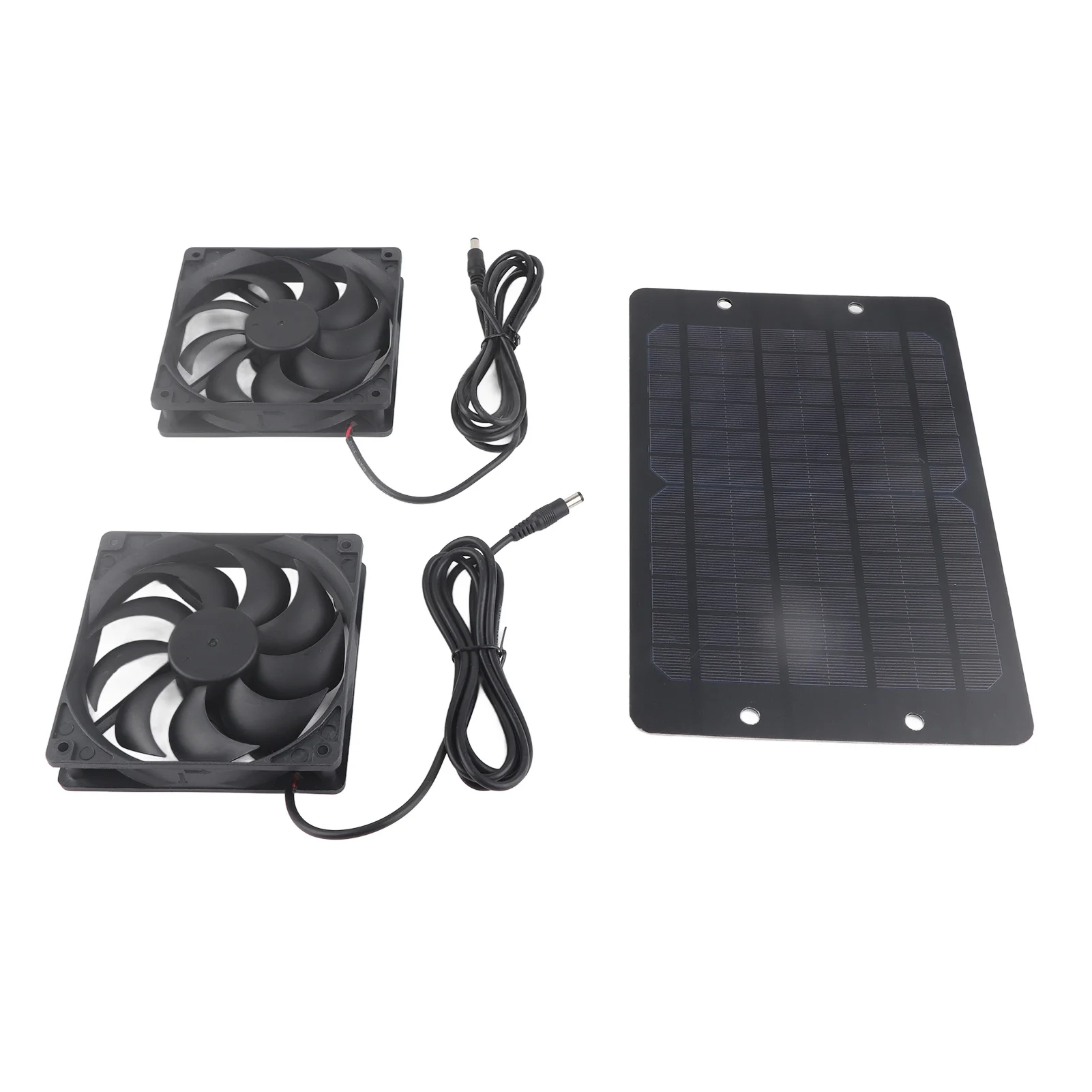 YUMILI Solar Panel Fan Kit Dual Air Extractor Outdoor Ventilation Equipment for Greenhouses 10W 800MA