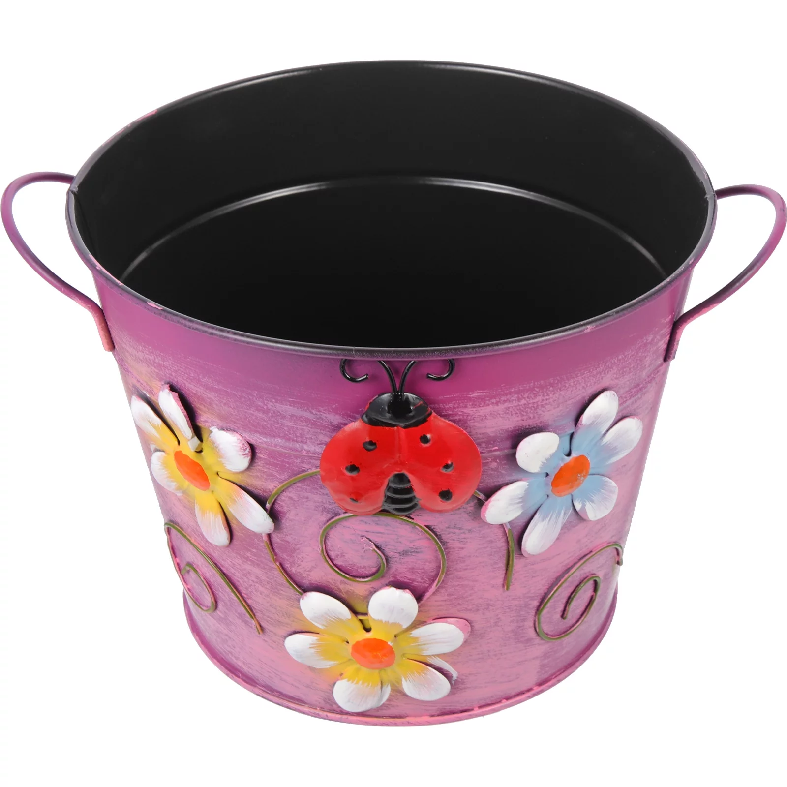 Indoor Plants Succulent Planters Vintage Decor Pots Metal Flower Buckets Iron Mini Outdoor Flowerpot Pink