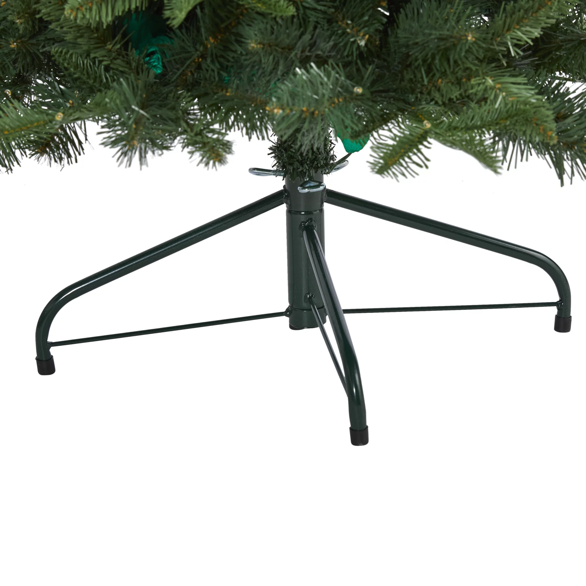 Nearly Natural 4' Flat Back Spruce Artificial Christmas Tree Prelit with LED Lights, Green