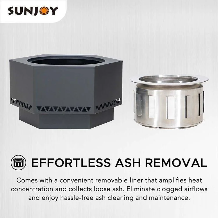 Sunjoy 26 in. Smokeless Fire Pit w/PVC Cover and Fire Poker