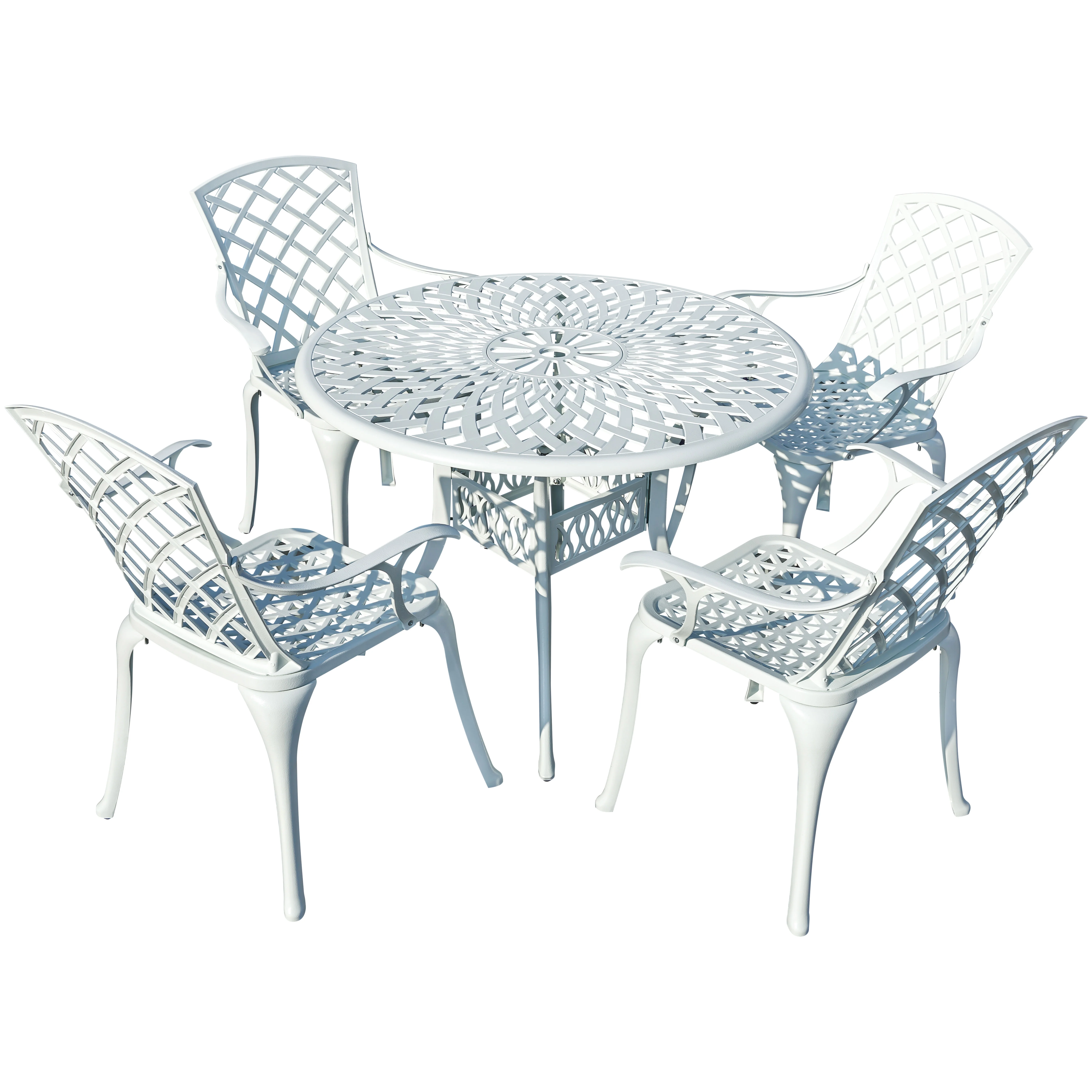 Serene Seating- White Cast Aluminium Bistro Set for Patio