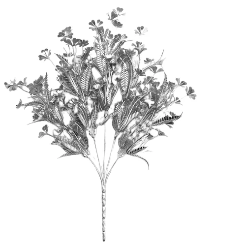 NAMZI Artificial Plants, Artificial Leaves Simulate Shrubs Garden Wedding Festival Decoration Table Flower Pot Fillers - Set of 2 (Silver Flower Leaves)