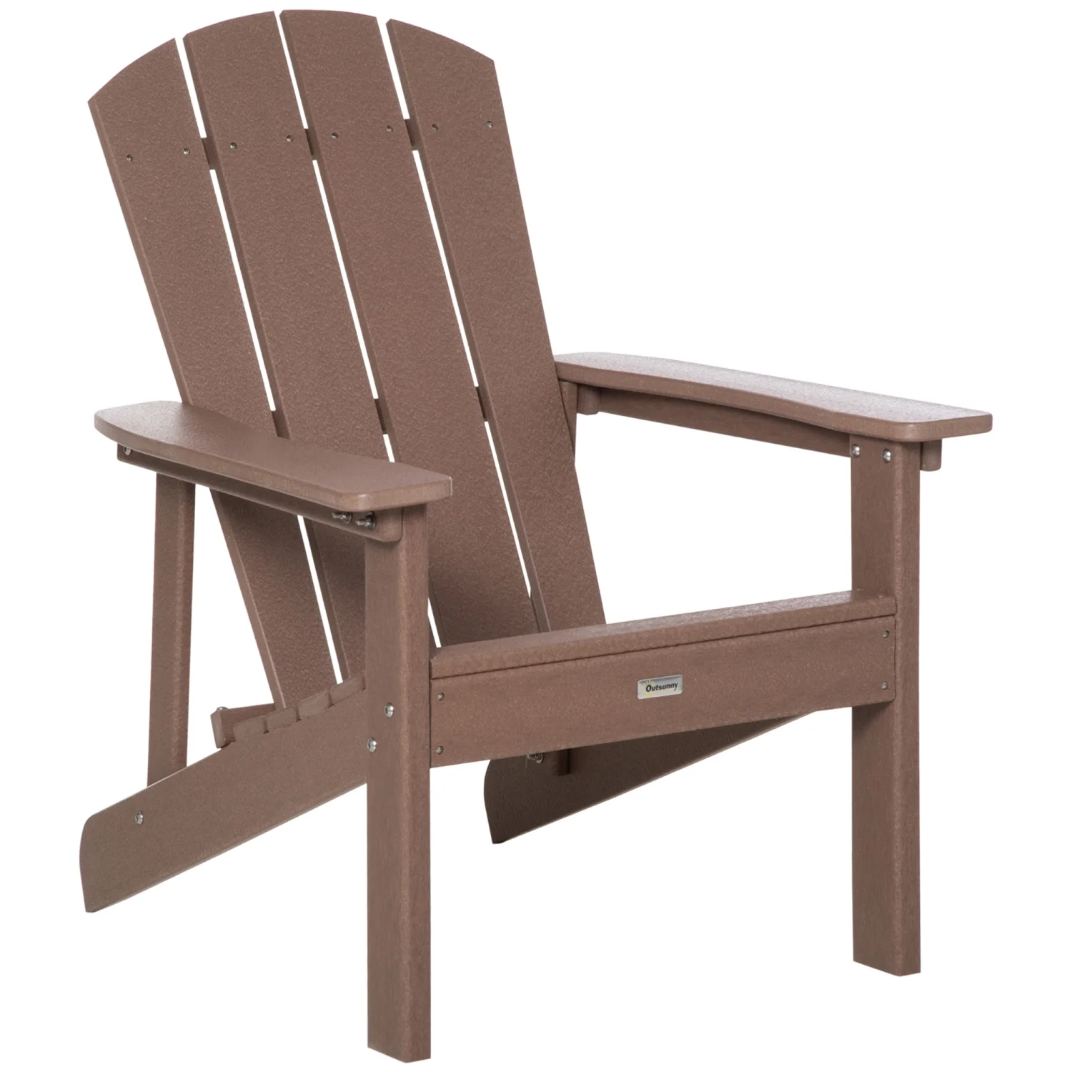 GFSXVNU Adirondack Chair  Faux Wood Patio & Fire Pit Chair  Weather Resistant HDPE for Deck  Outside Garden  Porch  Backyard  Brown
