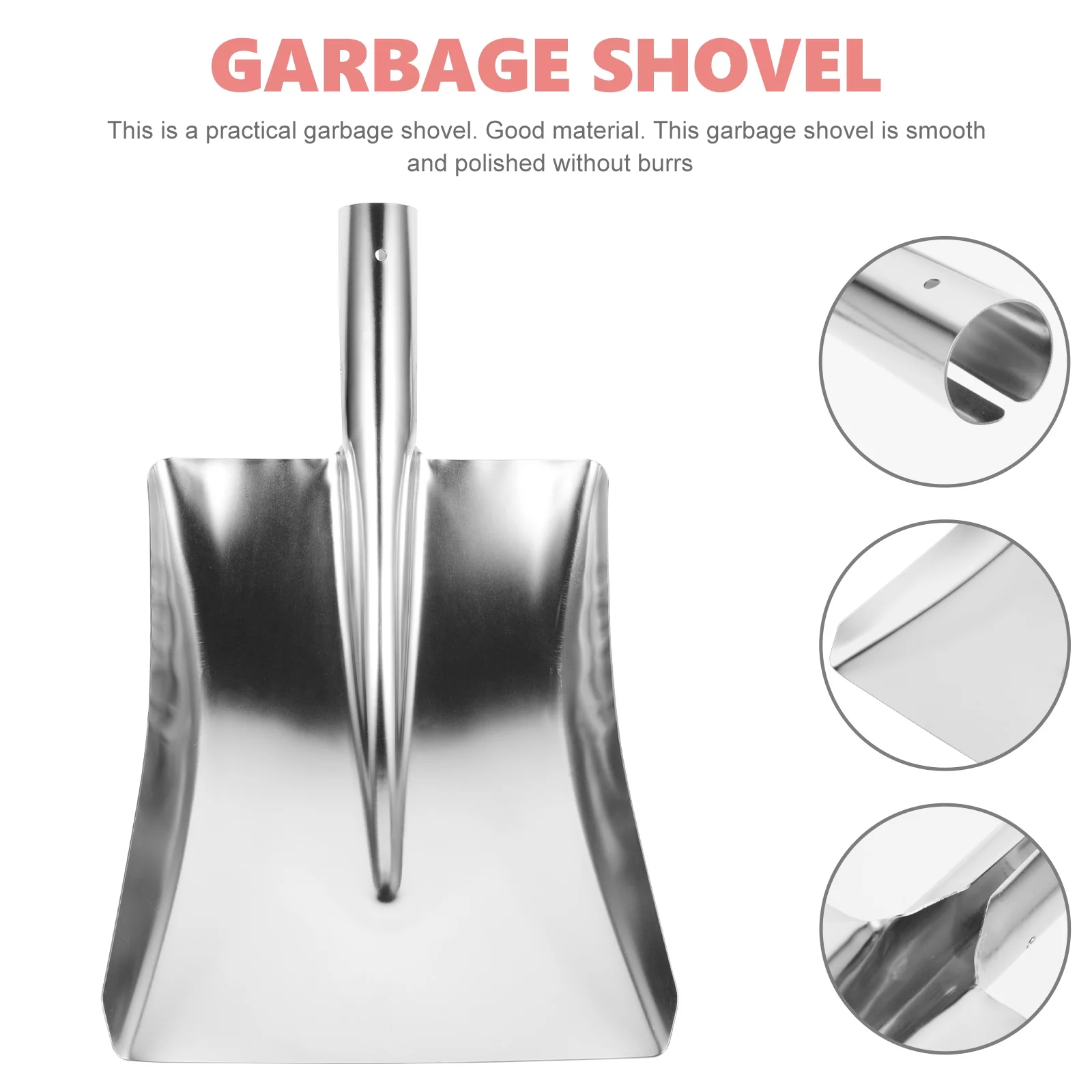 Zonh Stainless Steel Square Shovel Head for Gardening and Fireplace