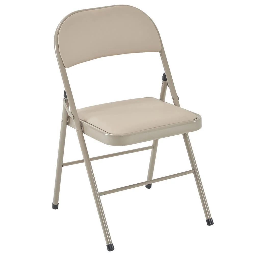 4 Pack Commercial Folding Chairs Set Steel Frame Padded Seat Heavy Duty