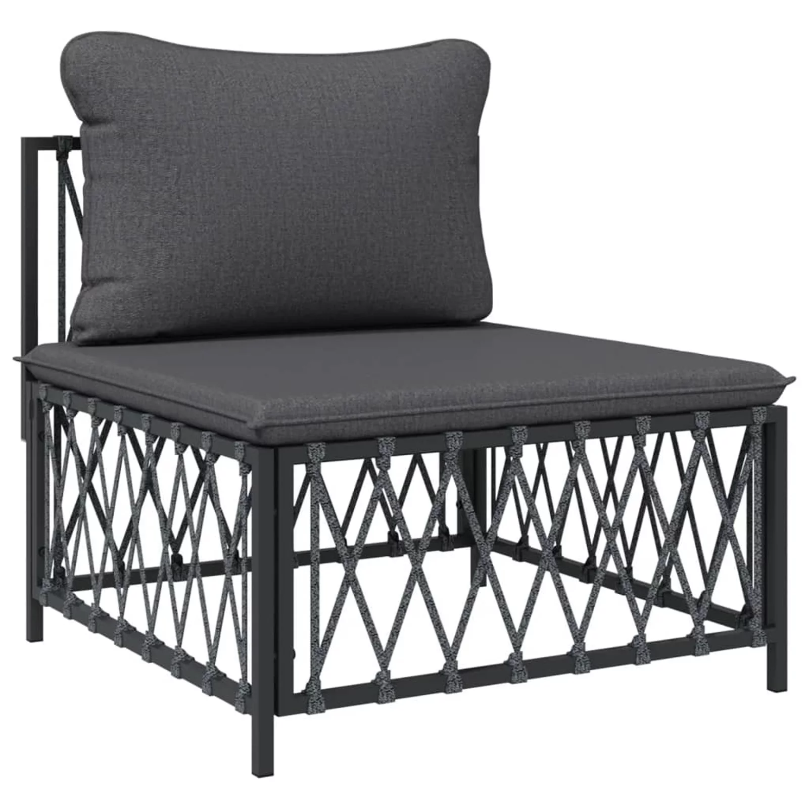 Dcenta 8 Piece Patio Set with Cushions Anthracite Steel