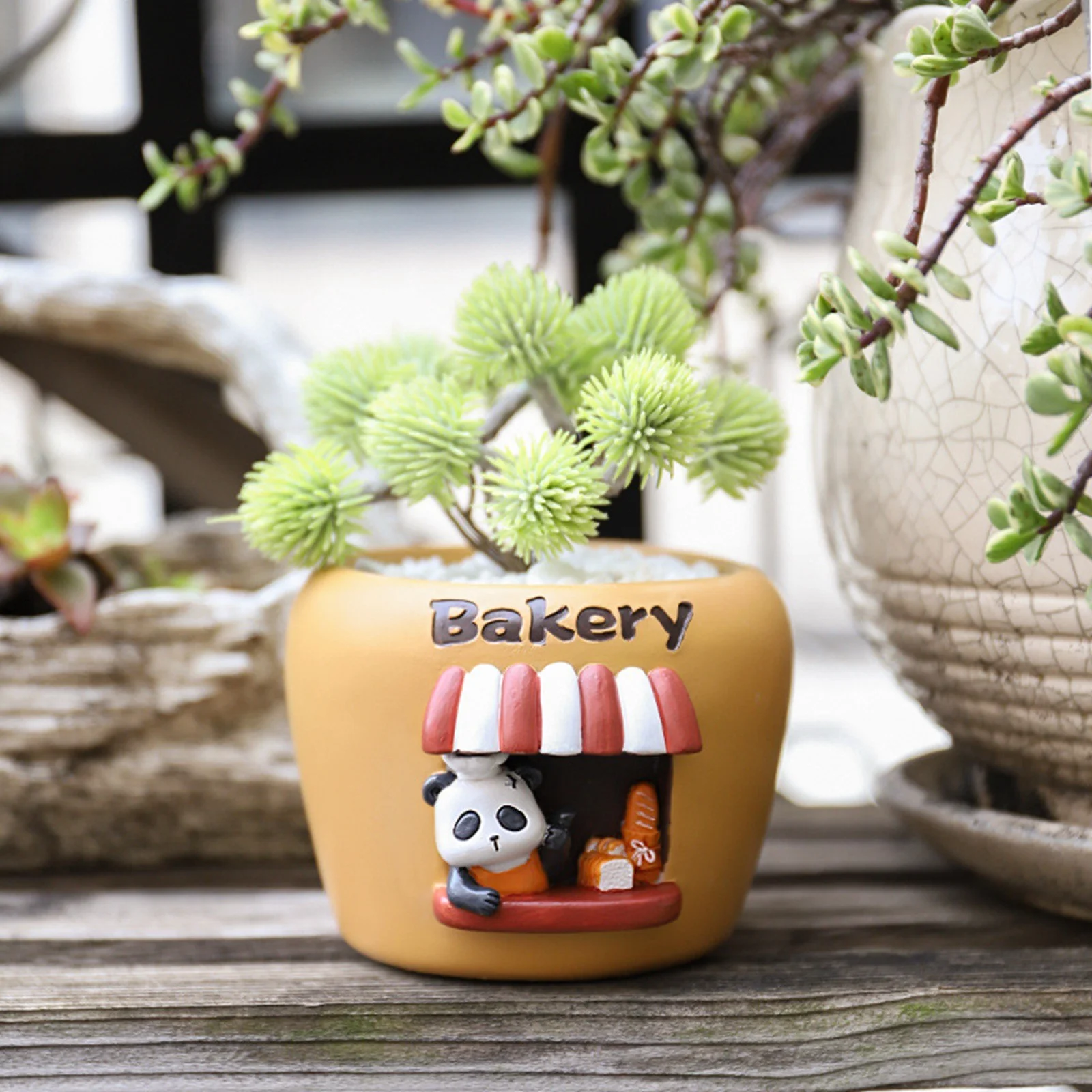 Flower Basket for Flower Girl Cartoon Cute Pet Resin Succulent Small Flower Pot Home Balcony Decoration Green Gardening Creative Micro Succulent Flower Pot