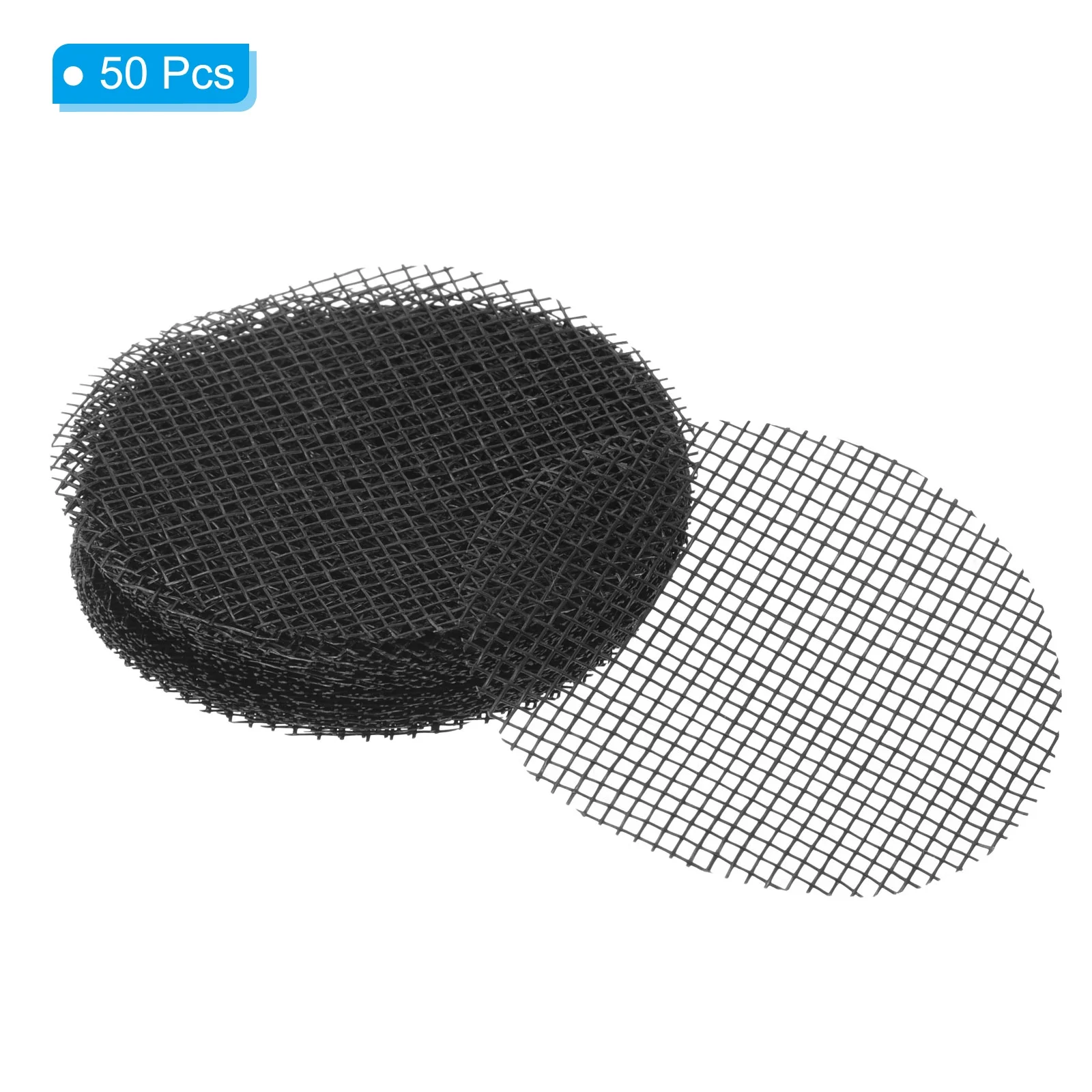 Uxcell Flower Pot Hole Mesh Pad, 50 Pack 2 Inch Bonsai Plant Bottom Round Mat, Black