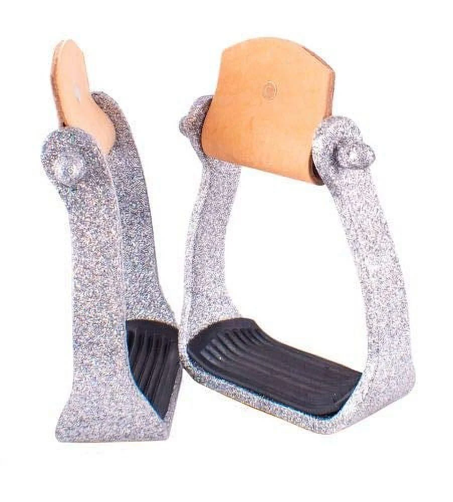 Showman Glitter Epoxy Aluminum Stirrups (Silver)