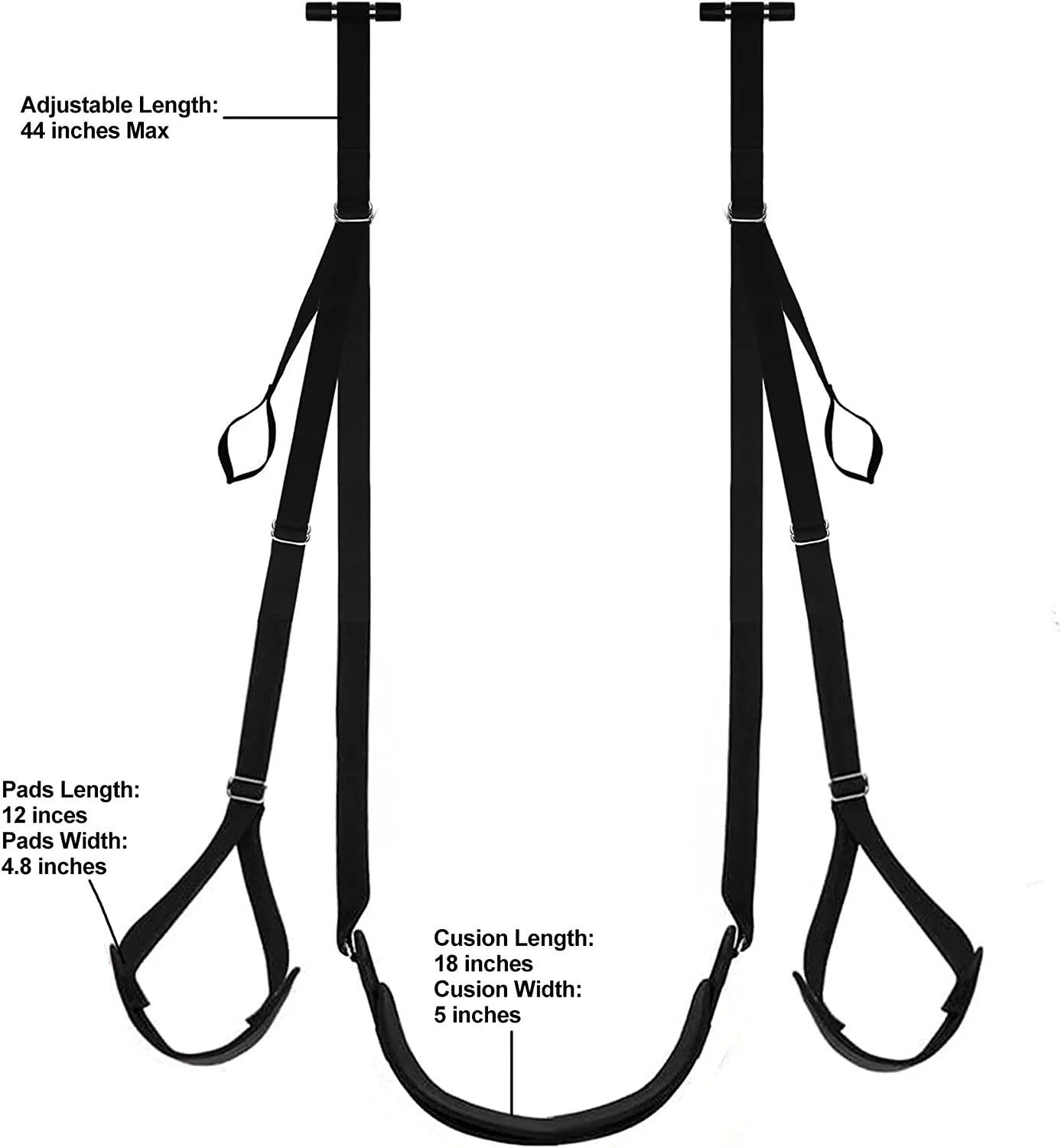 Heavy Duty Indoor Swing for Adult, Adjustable Straps, 300lbs Over The Door Swing Chair Soft Padded, Door hanging Seat, Black