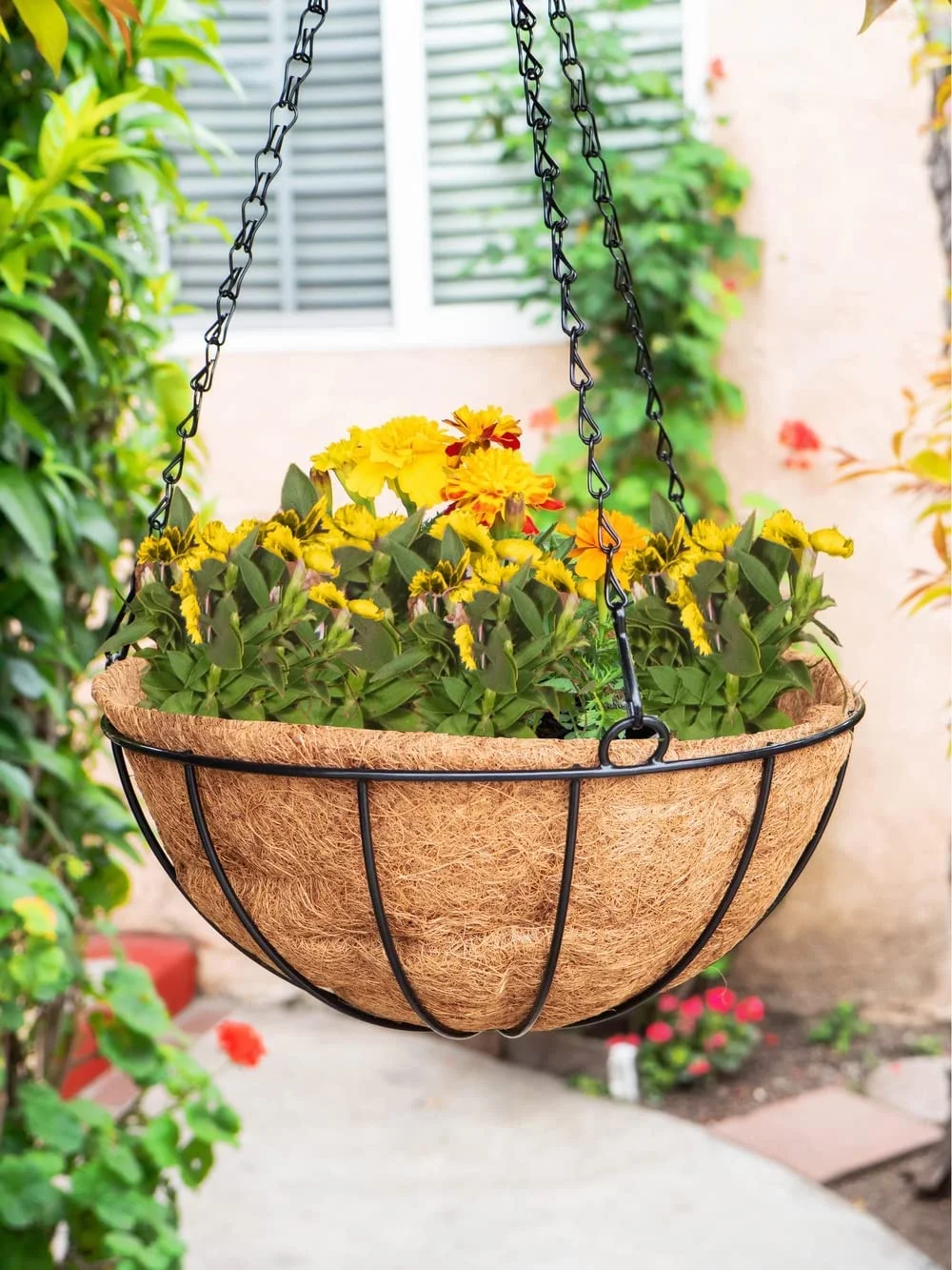 Liners For Planters Hanging Basket Liners Replacement nut Liners For Planters Basket Liners Wire Baskets Round Window Box Liners Natural Coir Fiber Plant Liner, 14 Inches, 4 Pack