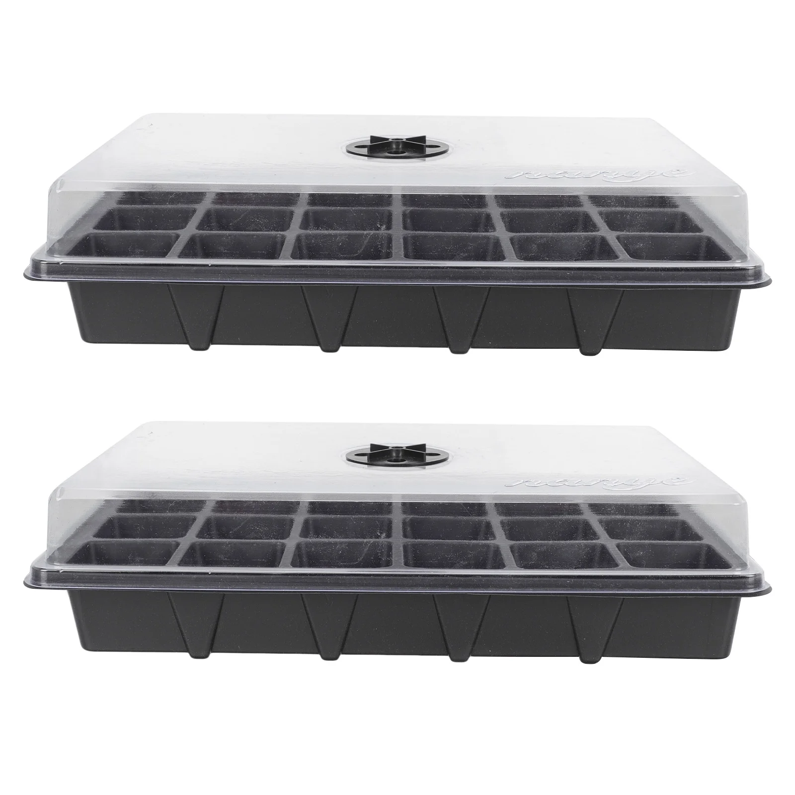 Guichaokj 2Pcs Home 24 Holes Plant Germination Boxes Plastic Planting Tray With Lid