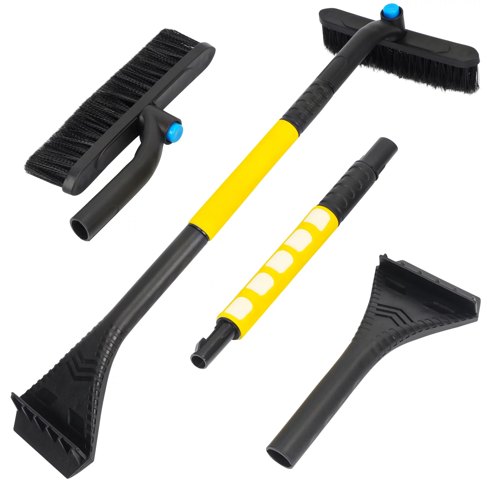 WWW Snow Shovel, 4 in 1 Snow Removal Perfect Sized Snow Shovel Safer Than Metal Snow Shovels,Dune Spoons Beach Diggers(Yellow Black)