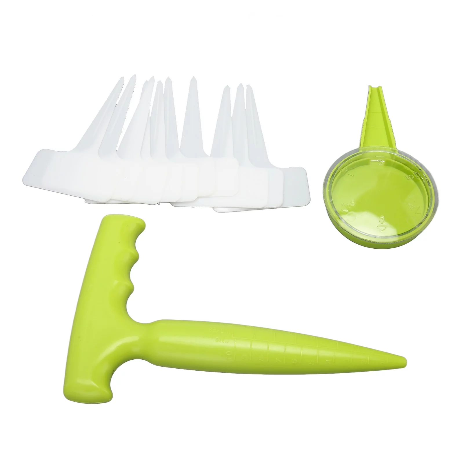 Qukaim Hand Seed Sower Seeder, 12pcs Seed Dispenser Planter Tool Set with 5 Dial Settings, Plant Dibber with Measurements, 10 Plant Label