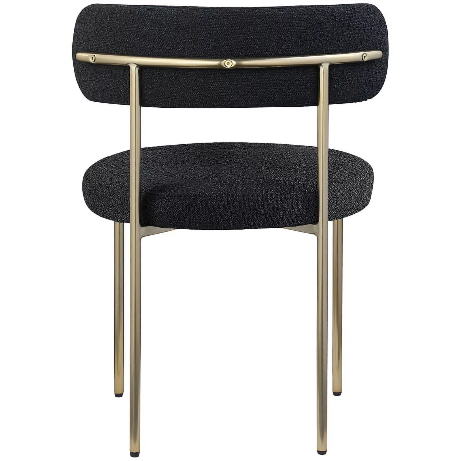 Maklaine Modern / Contemporary Black Boucle Fabric Dining Chair