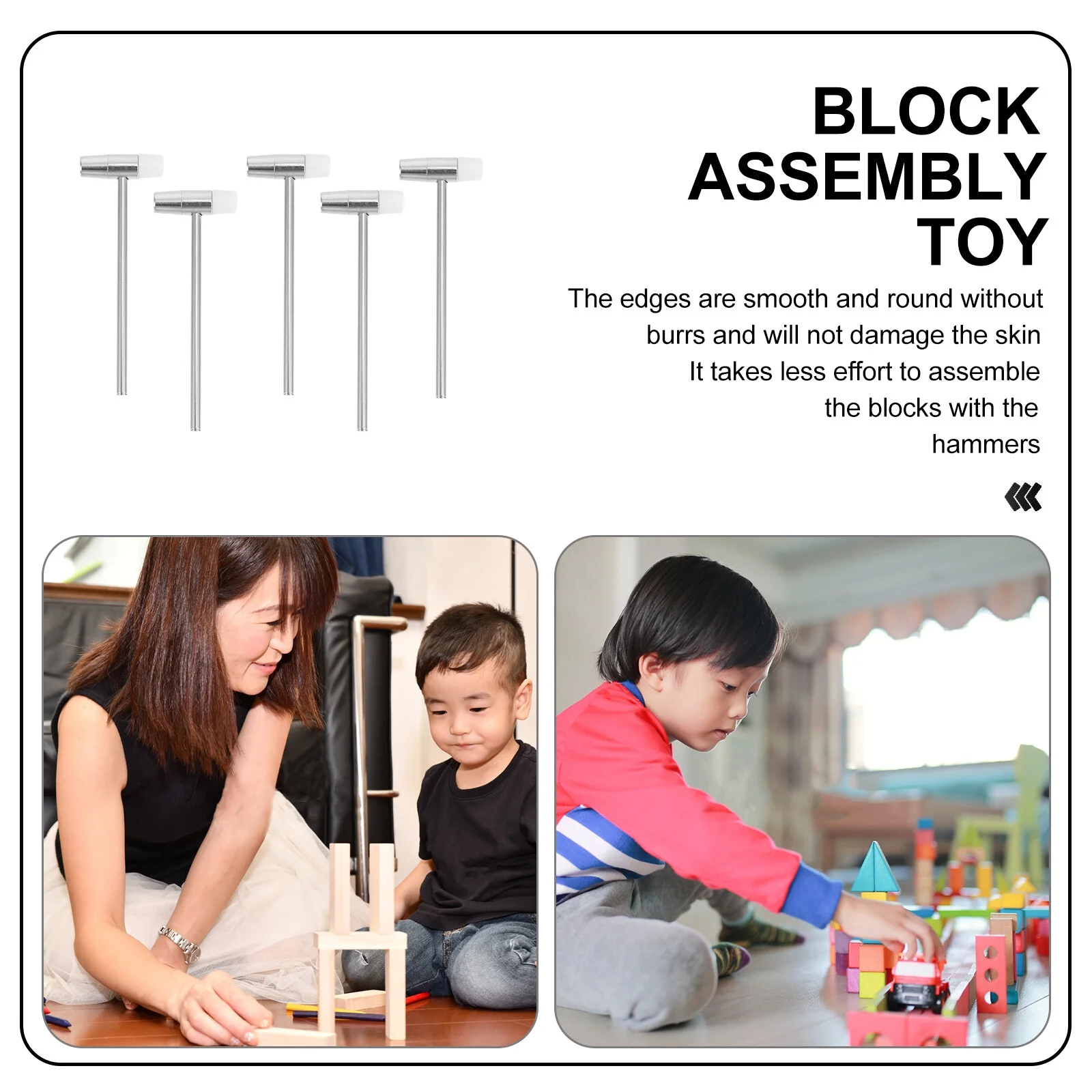 Building Block Hammer Fidget Dual Hanmmer Toy Kids Playsets Blocks Practical Assemble Double Head Small Particles Child