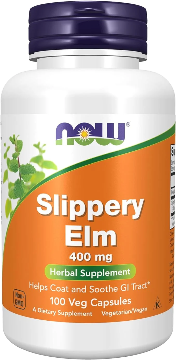 NOW Supplements, Slippery Elm (Ulmus rubra) 400 mg, Herbal Supplement, 100 Veg Capsules
