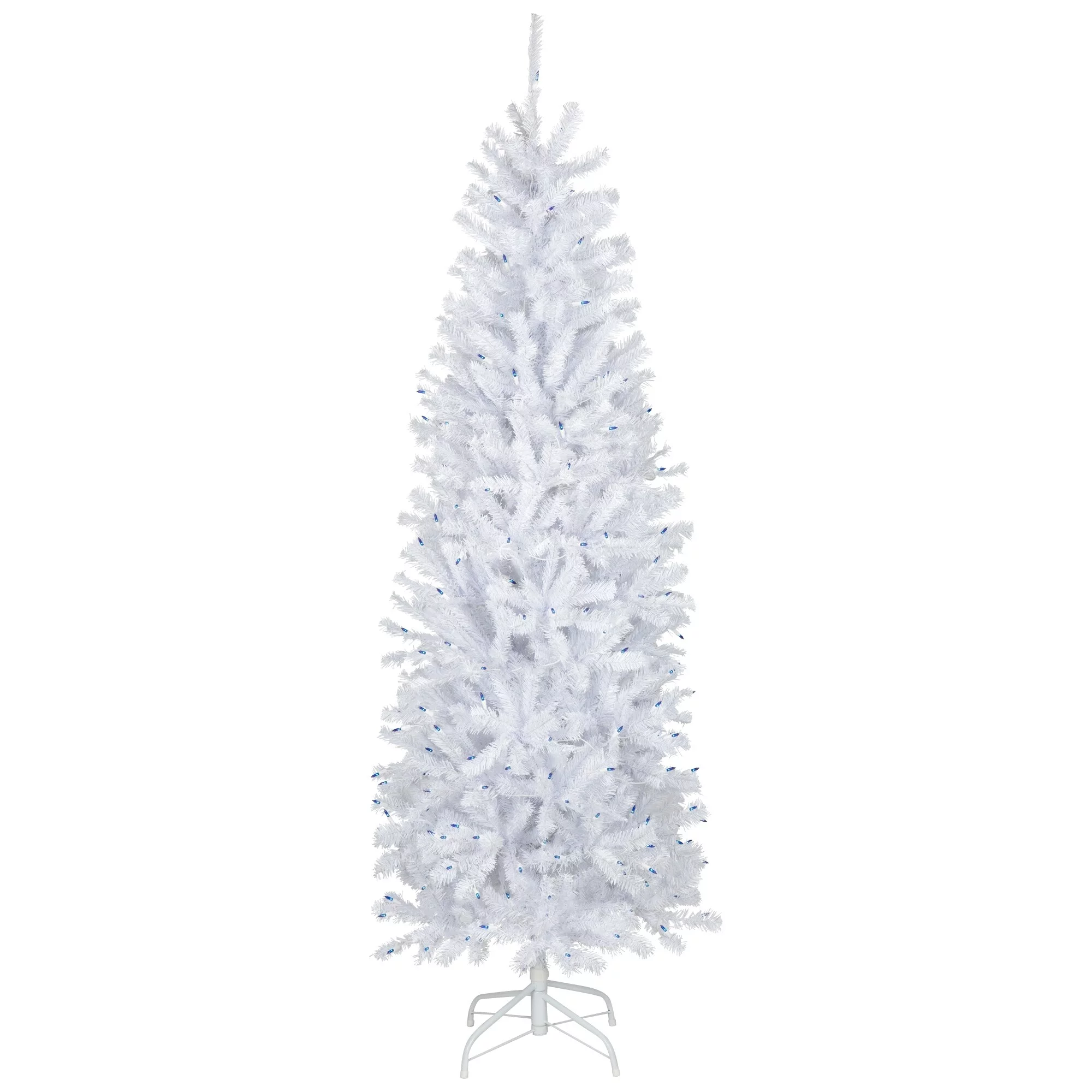 6.5' Pre-Lit Slim Geneva White Spruce Artificial Christmas Tree Green