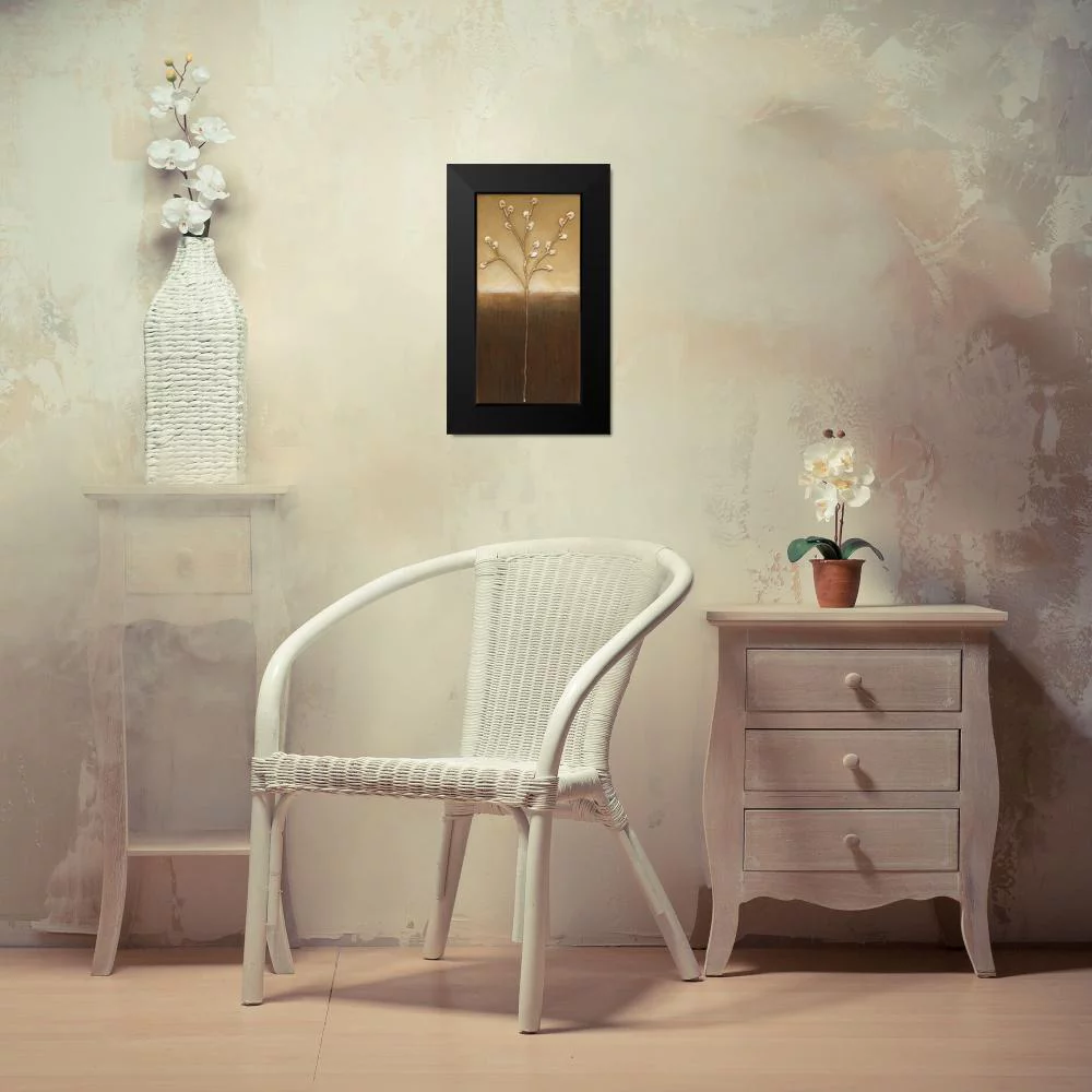 Eve 9x14 Black Modern Framed Museum Art Print Titled - Pussy Willows II