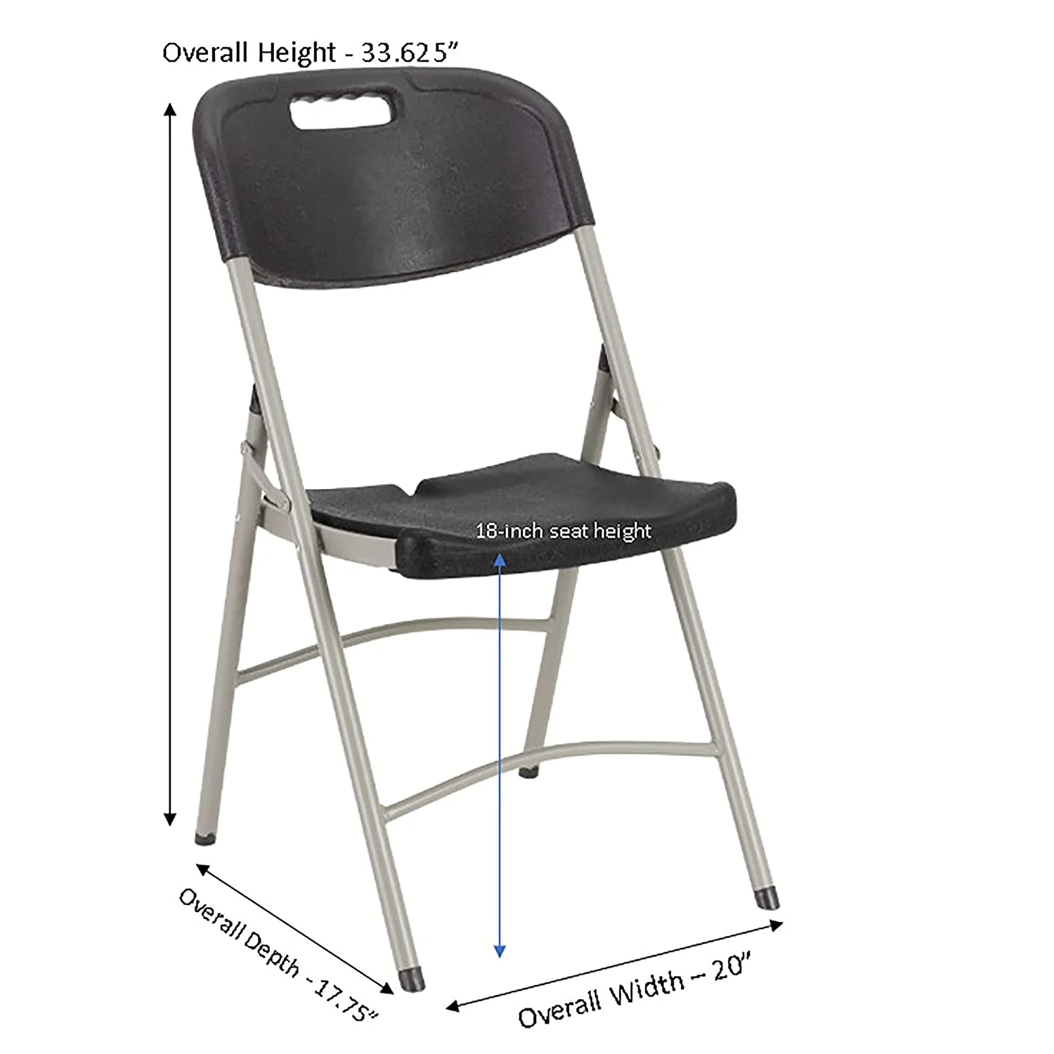 Norwood Commercial Furniture Blow-Molded Plastic Folding Chairs for Indoor/Outdoor Events, Commercial Event Chairs with 400-lb. Weight Capacity, Set of 4, Black