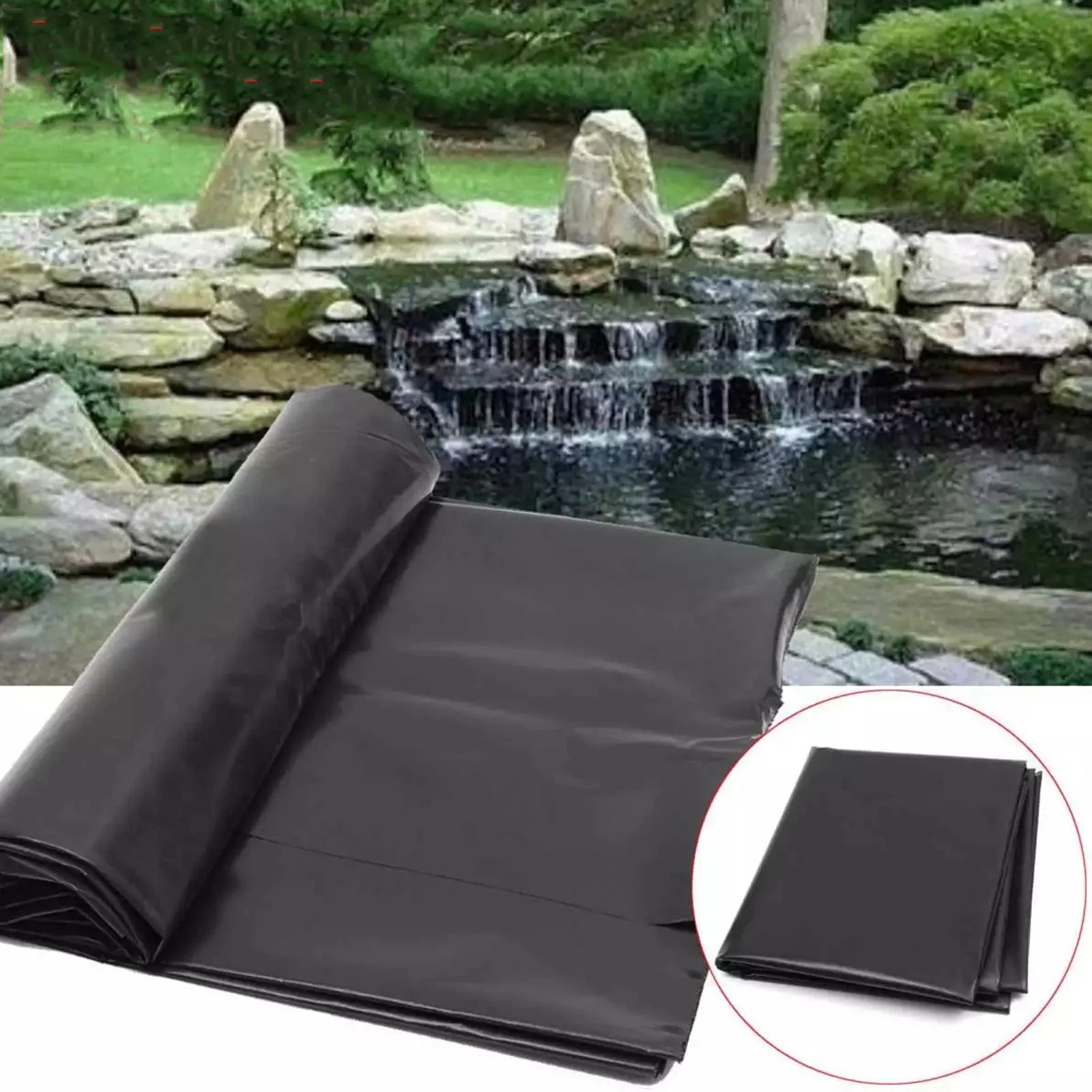 1PCS Pond Liner Garden Waterfall Liner Cloth Fish Pond Liner Insulation Film Black 2x3M