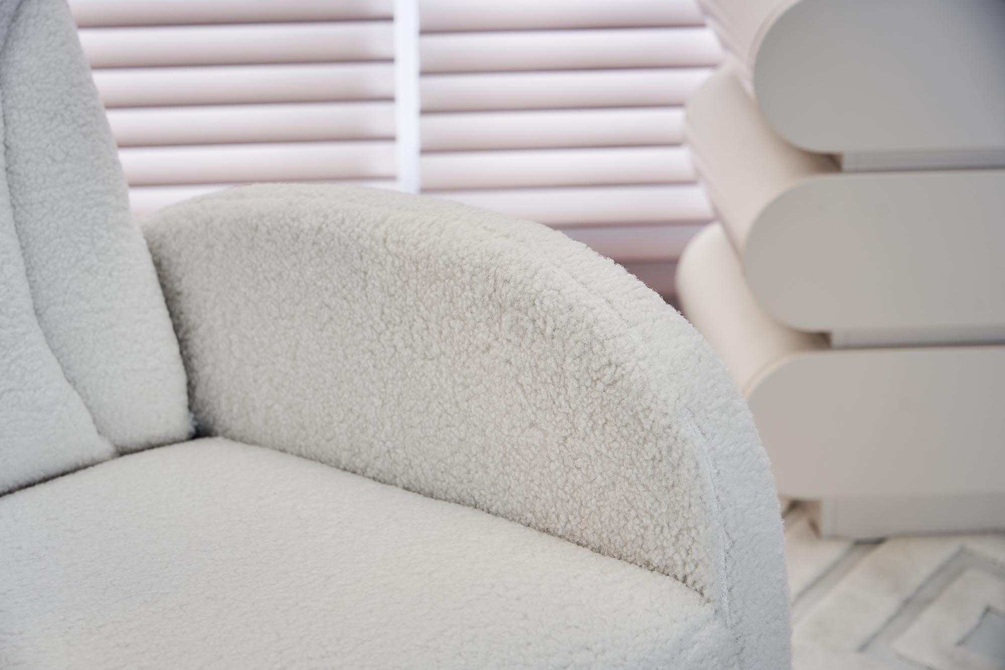 Fabric Nursery Rocking Chair With Adjustable Footrest