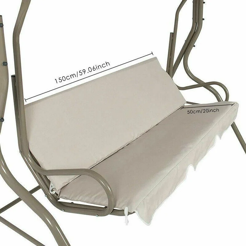Replacement Swing Seat Canopy Cover Set Garden Chair Hammock Cushion 3 Seater Canopy Chair Cover (Frame Not Included)