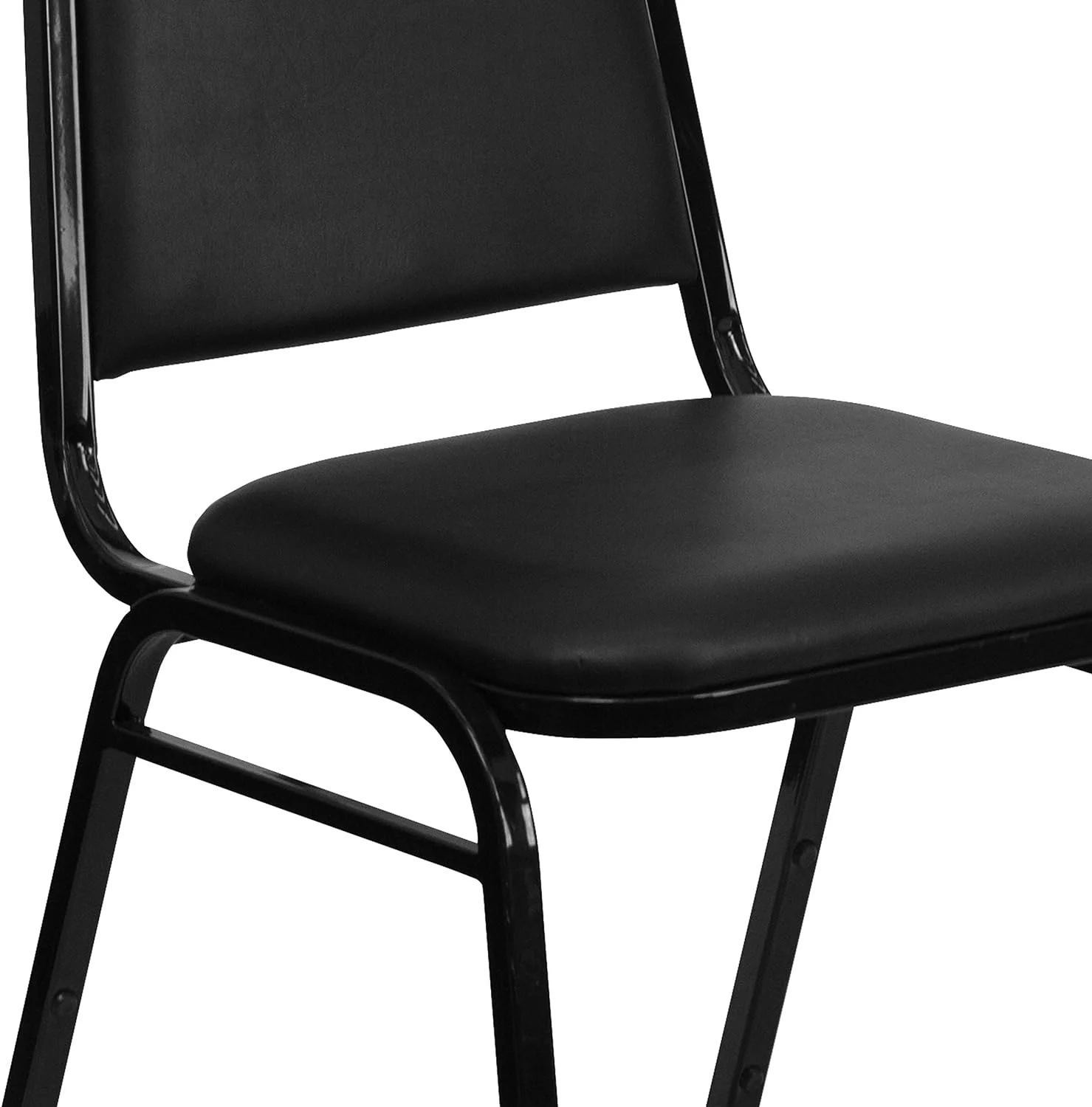 YPSXVGJ Trapezoidal Back Banquet Chair  Black Vinyl/Black Frame