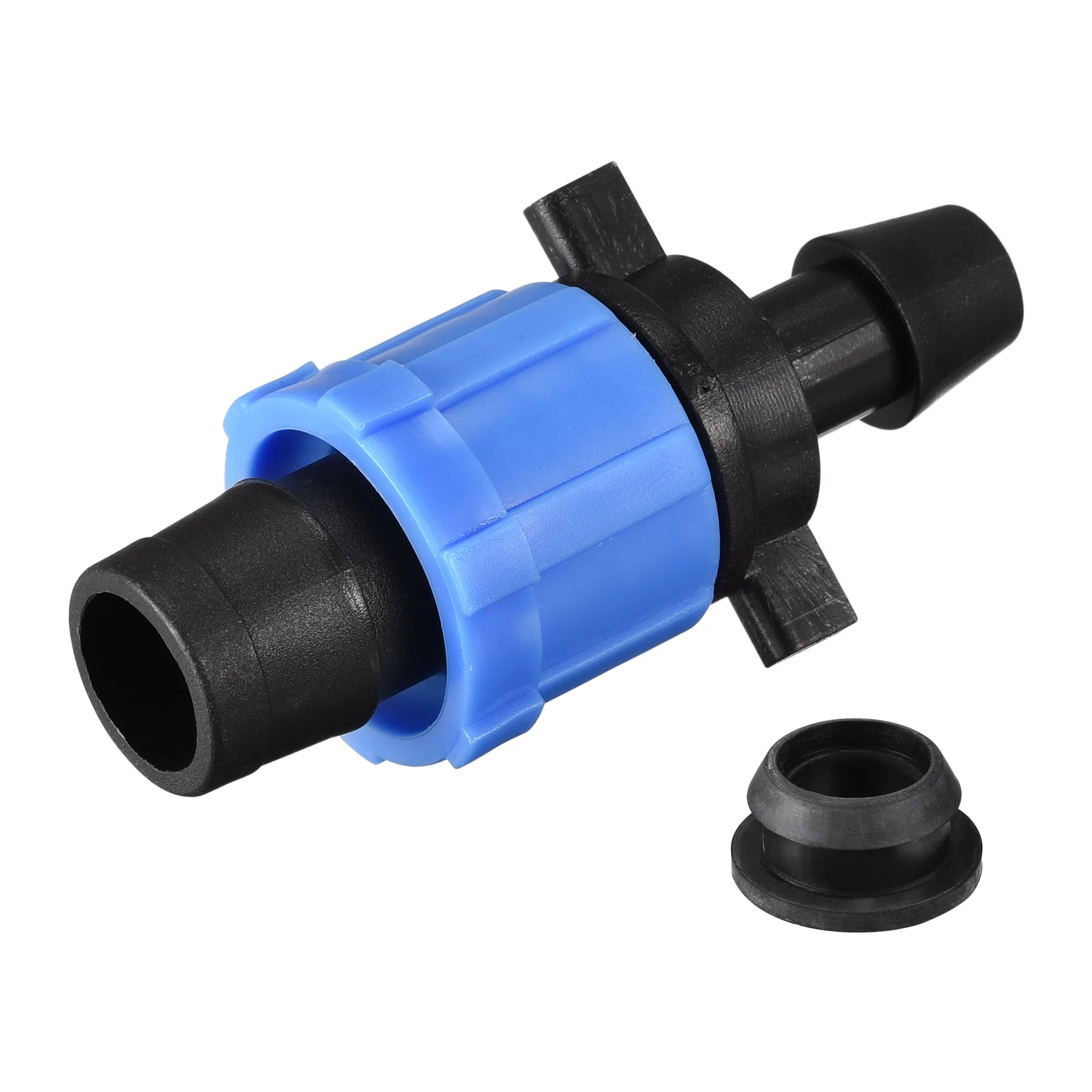 Uxcell Drip Irrigation Coupling 16mm Barbed Locking Fitting with Washer Blue 10 Pack