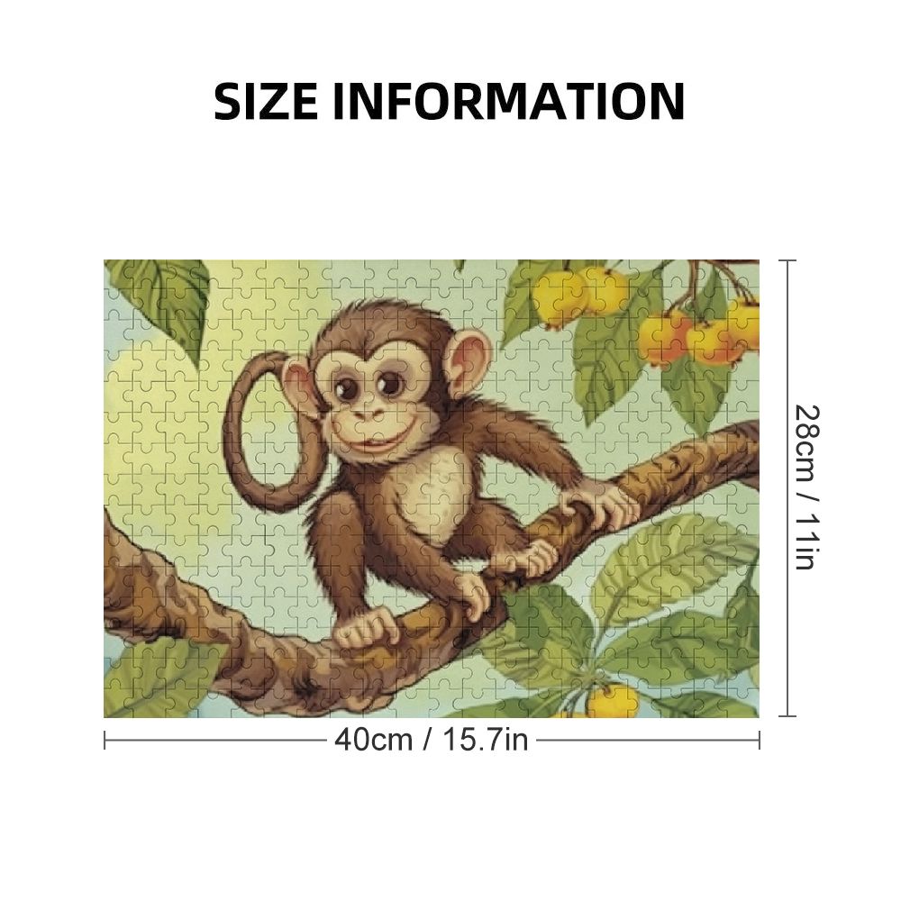 ONETECH Monkey Tree Branch Banana Wooden Jigsaw Puzzle Impossible Wooden Puzzles Gift for Family Friends 300 PCS