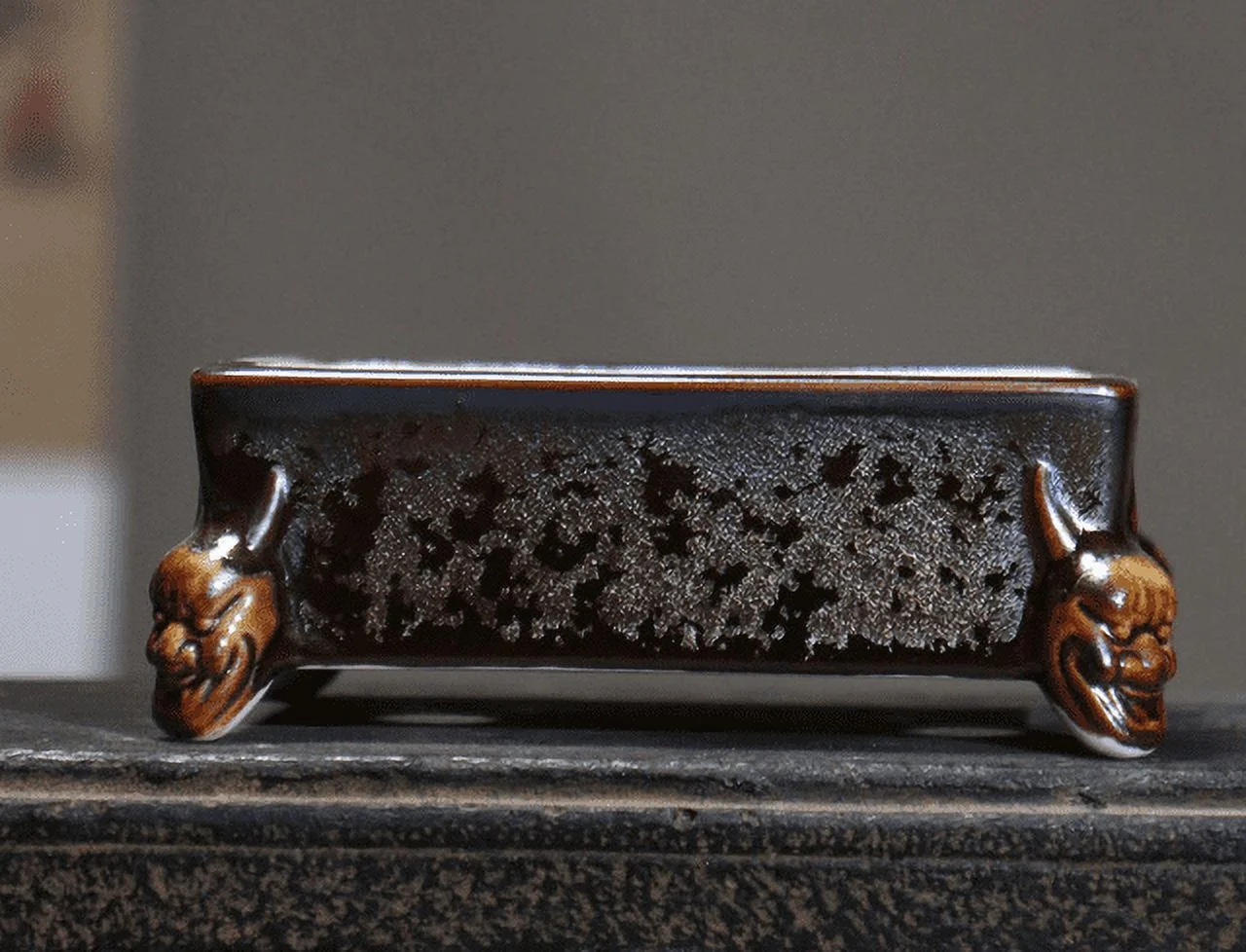 Purple Clay Flower Pot Japanese Style Ceramic Bonsai Desktop Decorative Flower Pot Creative Retro Succulent Decorative Pot LC299