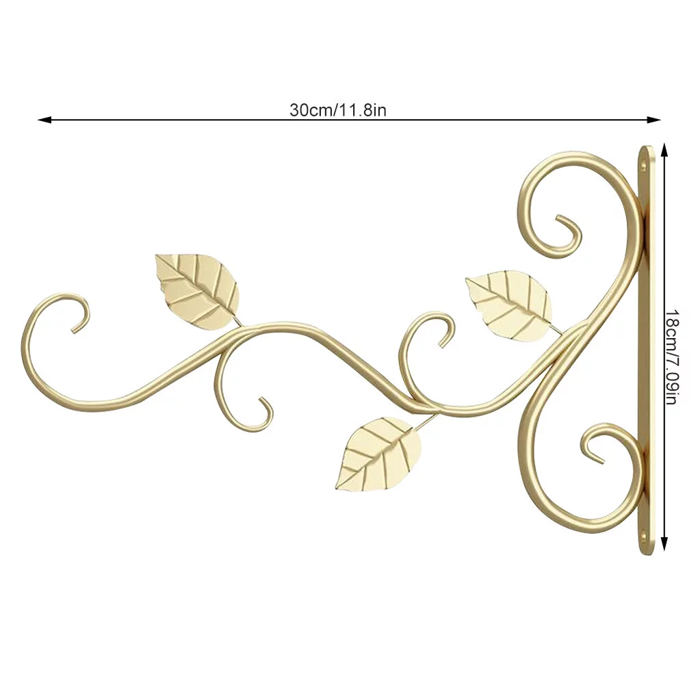 Wall\-mounted Iron Basket Hook Hanger Plant Flower Pot Hanging Bracket Stand Wall Decoration Dropping Glod