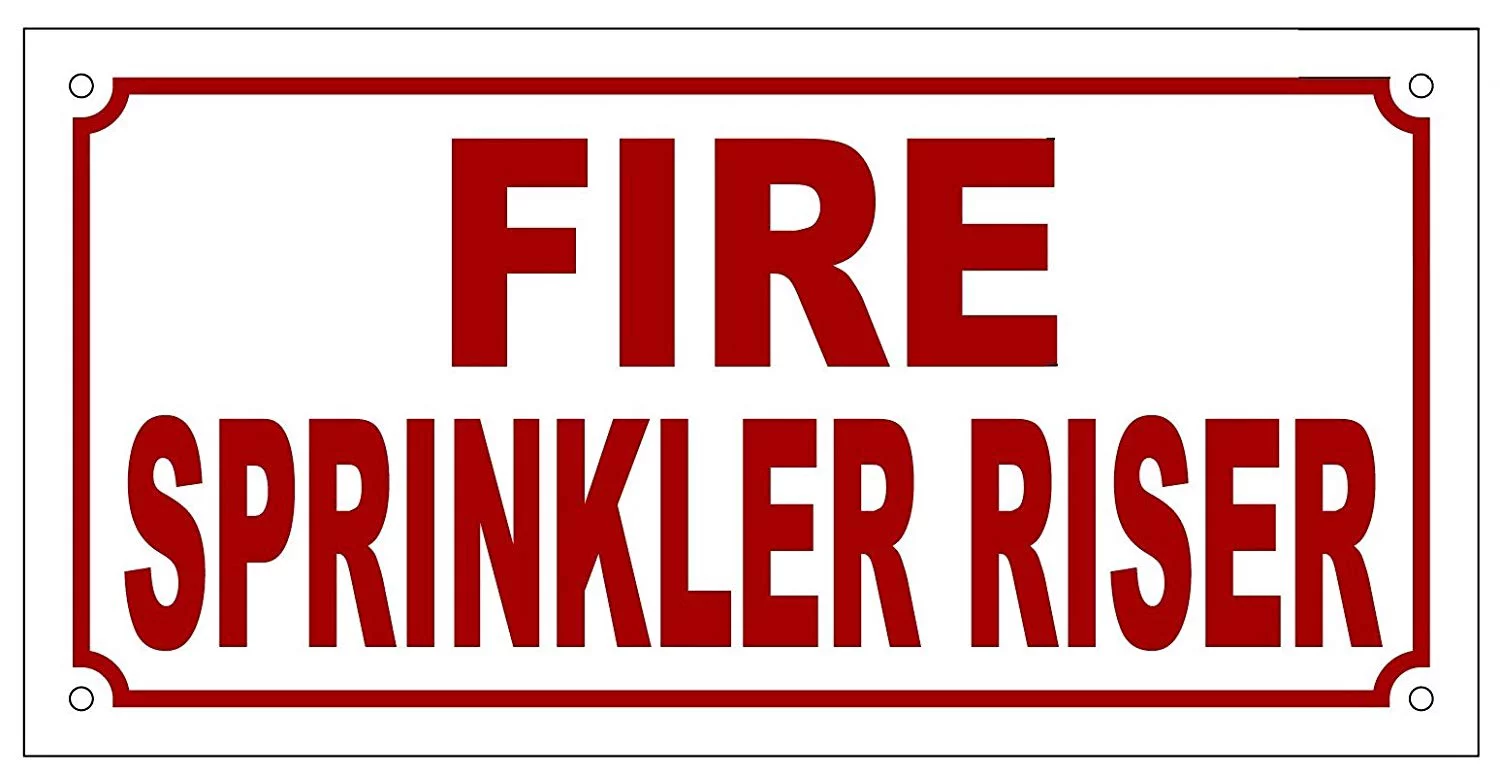 Fire Sprinkler Riser sign (Aluminium 5x10)