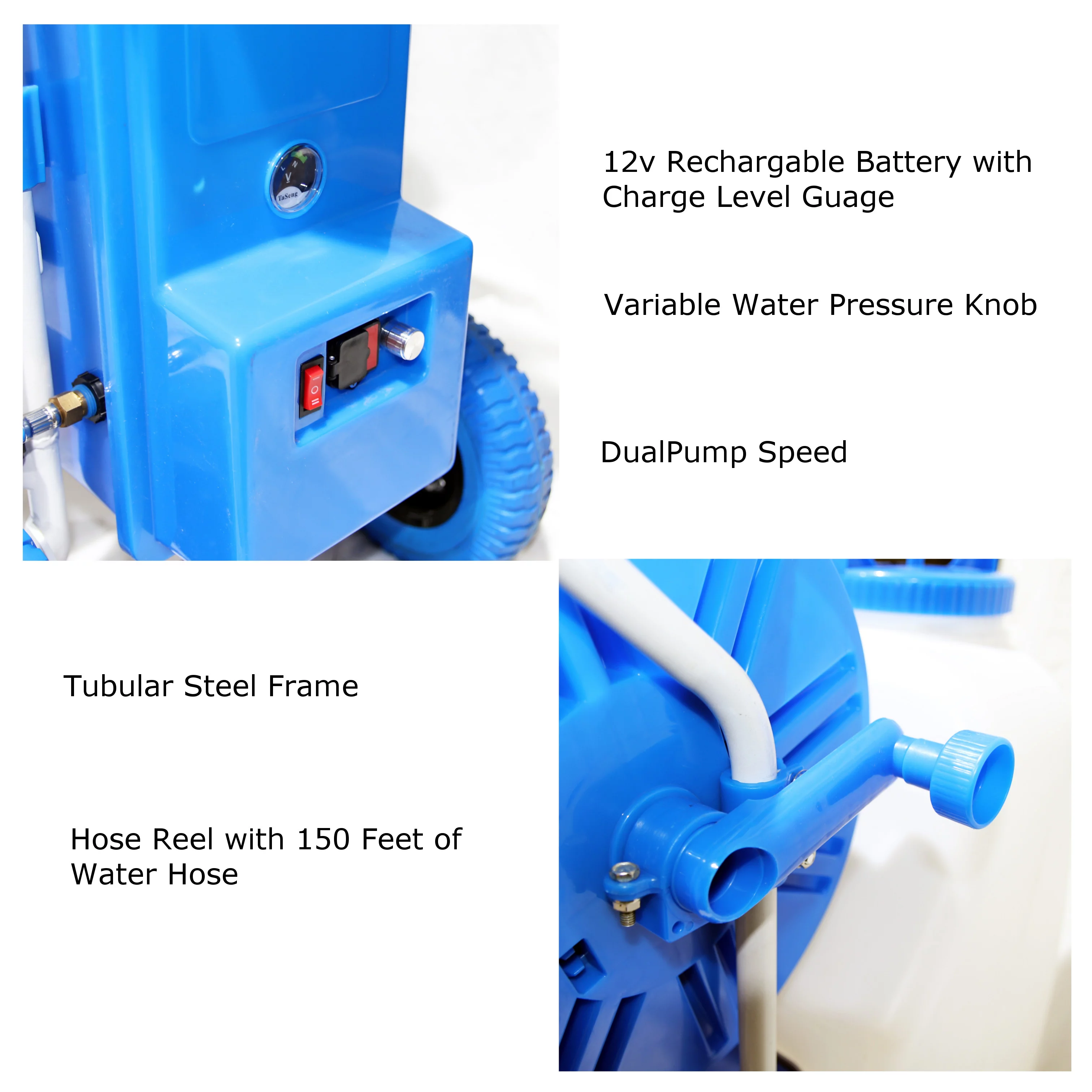 Window and Solar Panel Cleaning System: Rolling 11 Gallon Water Tank with 30 Foot Water Fed Pole